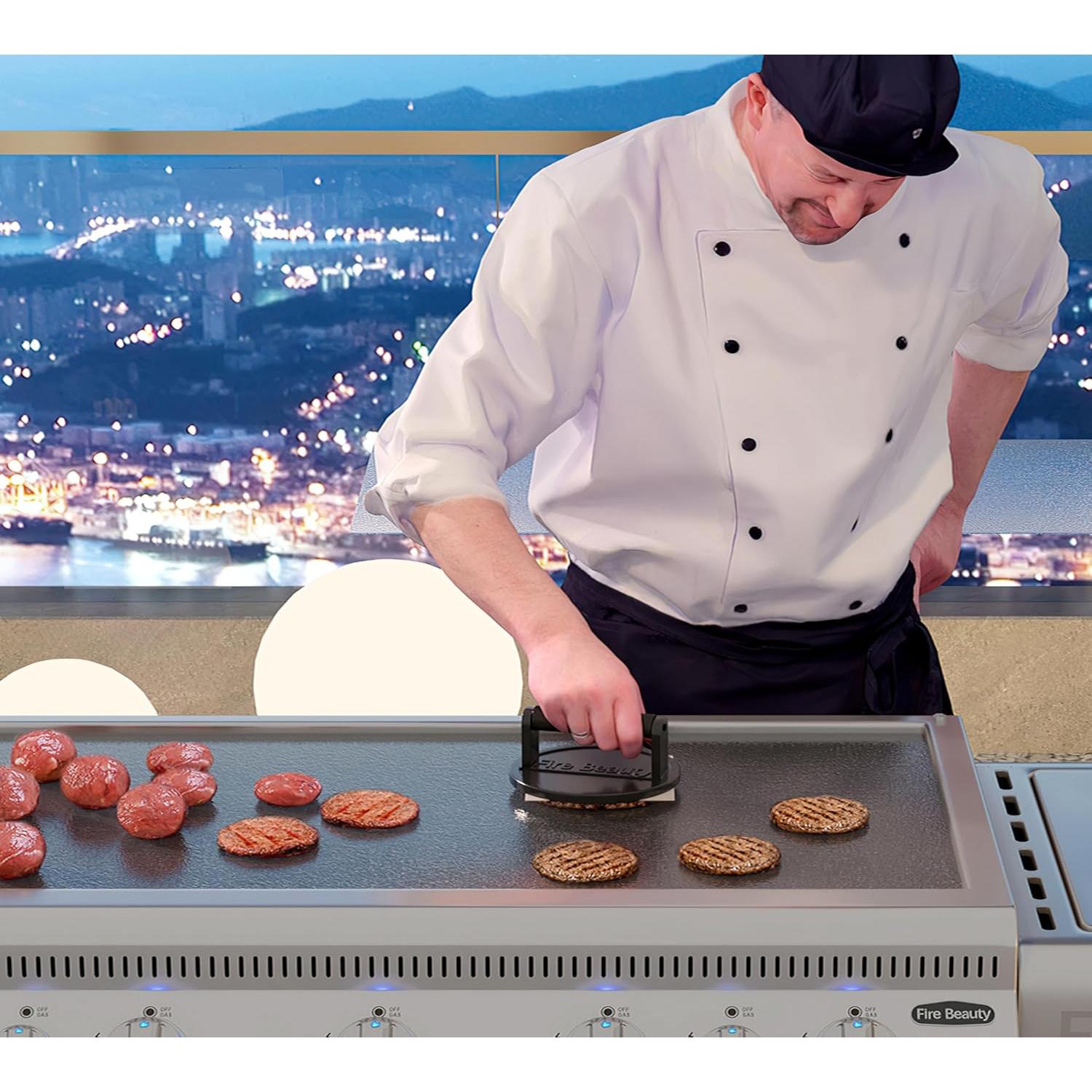 Prensa de Hamburguesas Fire Beauty, Hierro Fundido 16.5 cm