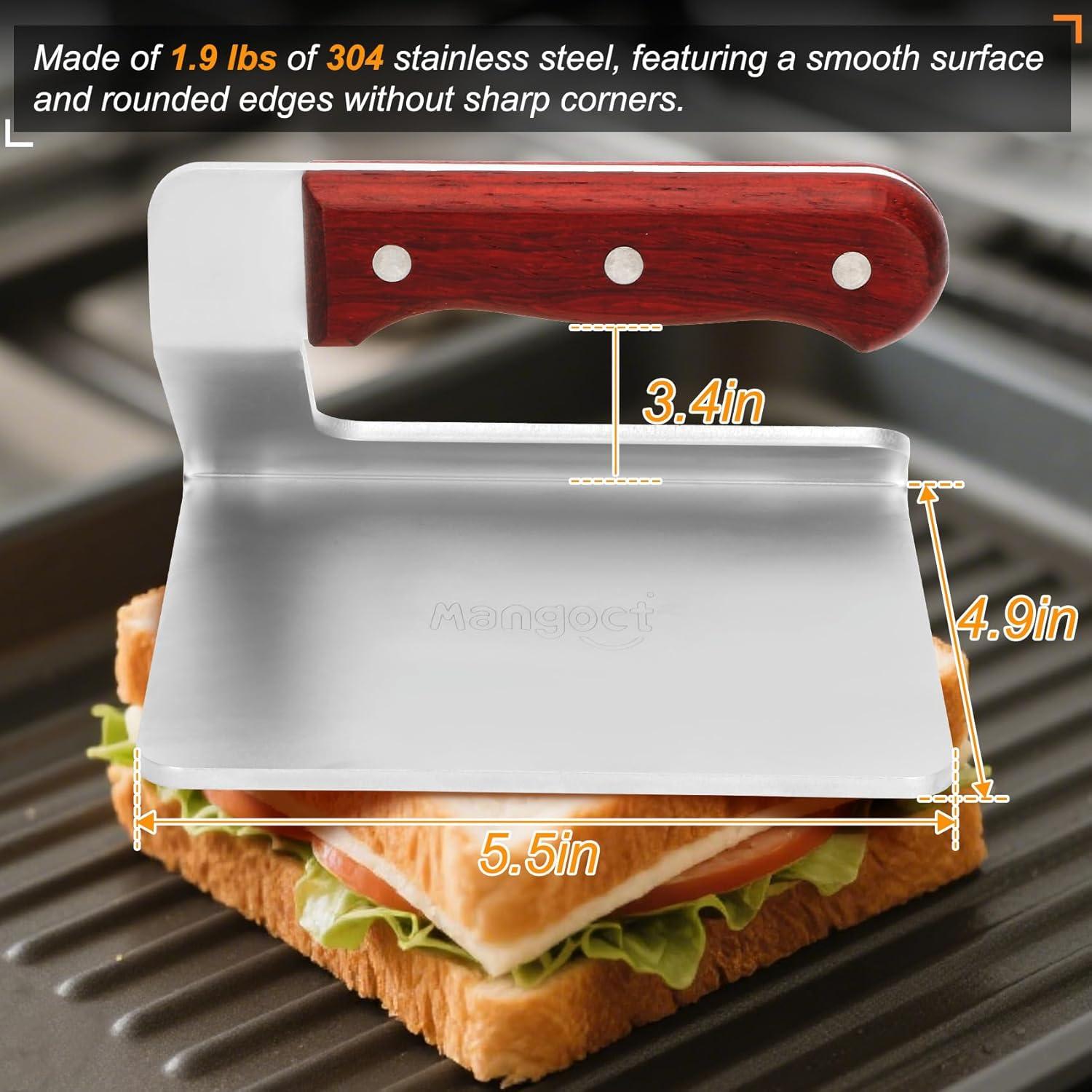 Prensa de Hamburguesas Acero Inoxidable Mango Madera 12.7 cm