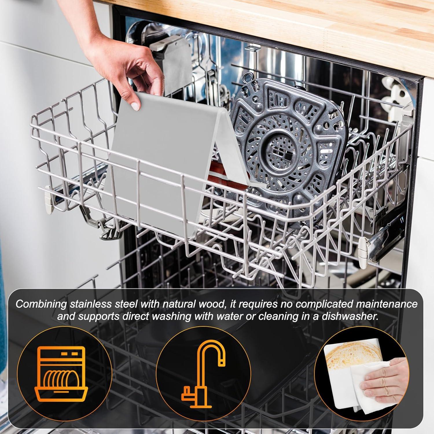 Prensa de Hamburguesas Acero Inoxidable Mango Madera 12.7 cm