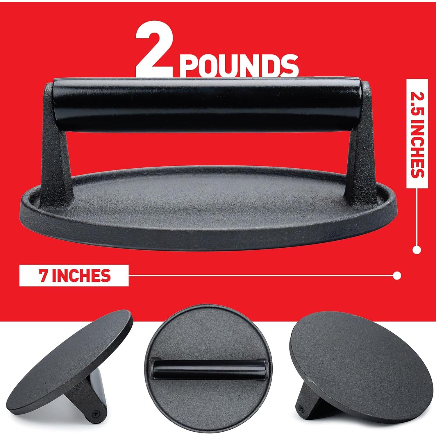 Kit de Prensa para Hamburguesas Smash OUII - Hierro Fundido 7"