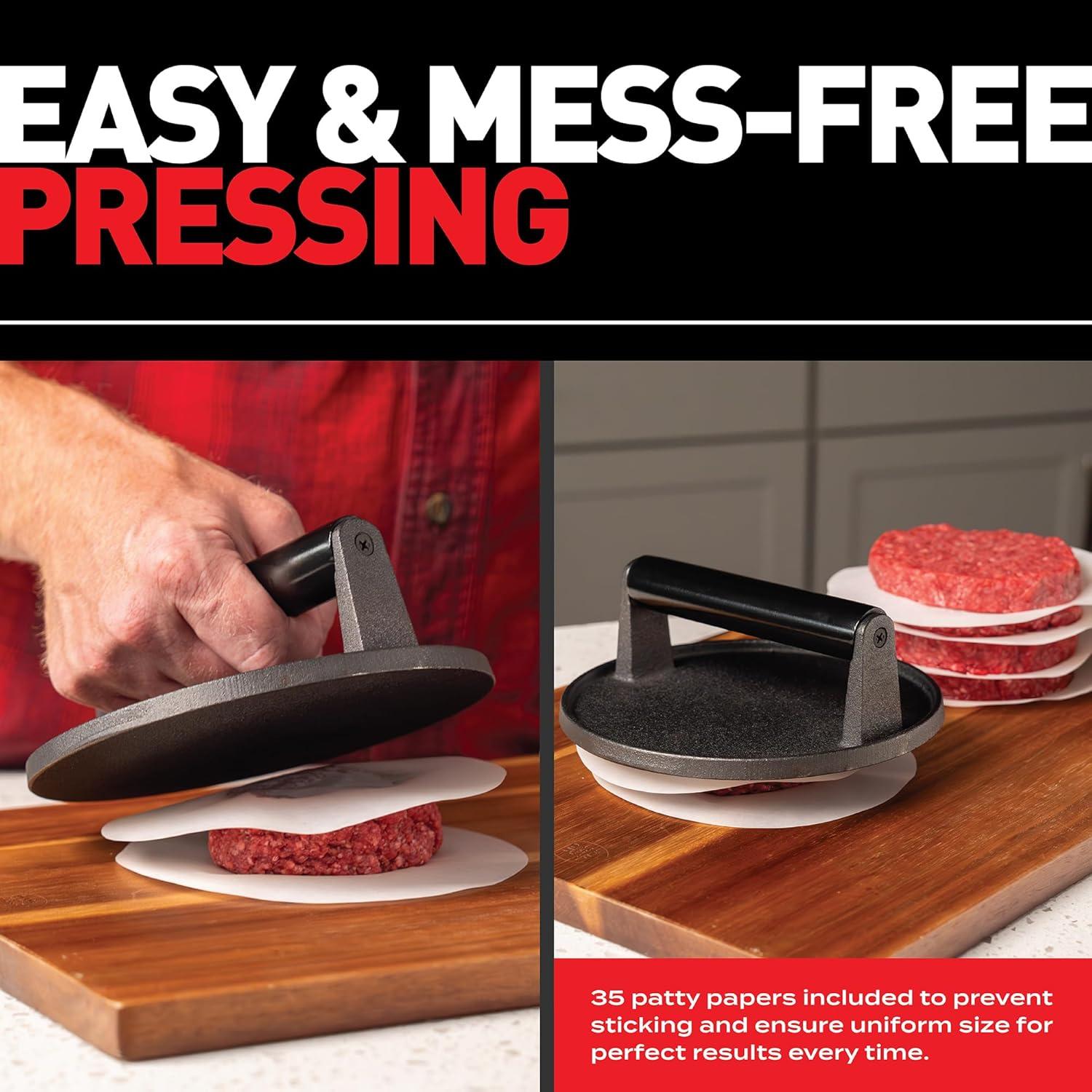 Kit de Prensa para Hamburguesas Smash OUII - Hierro Fundido 7"