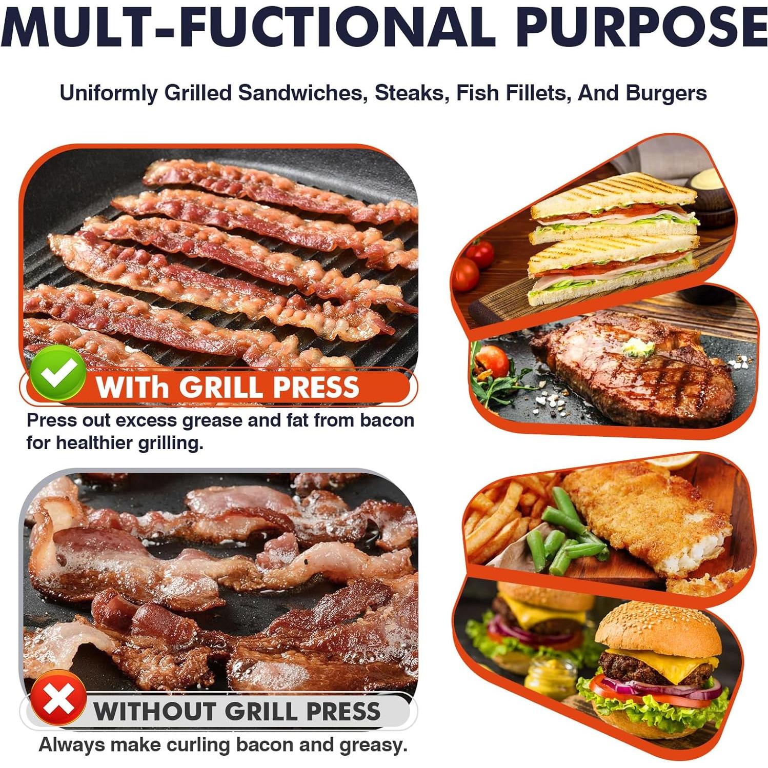 Prensa de Hamburguesas LLAMA VIVA Hierro Fundido 21.6x7.9cm