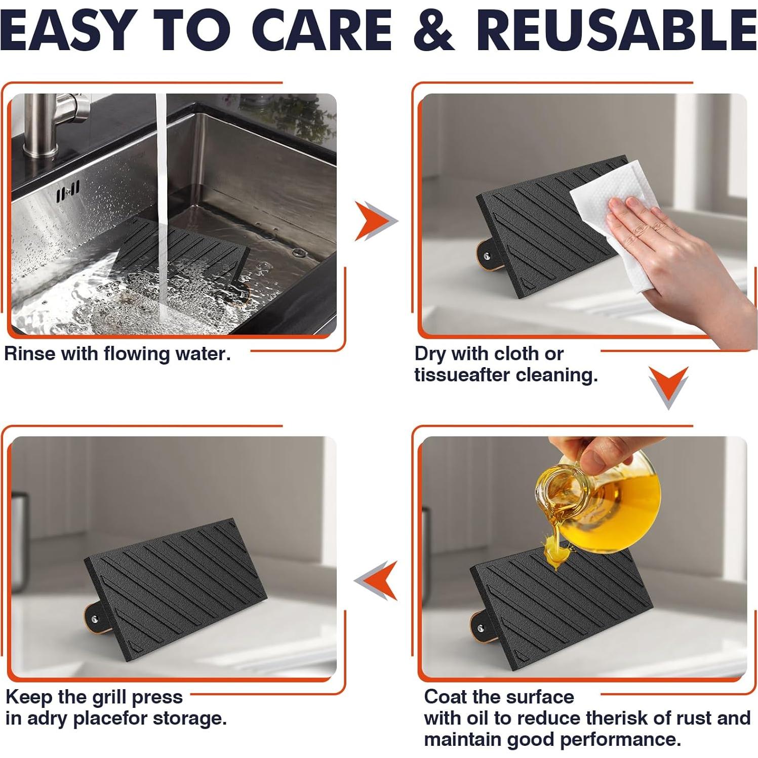 Prensa de Hamburguesas LLAMA VIVA Hierro Fundido 21.6x7.9cm