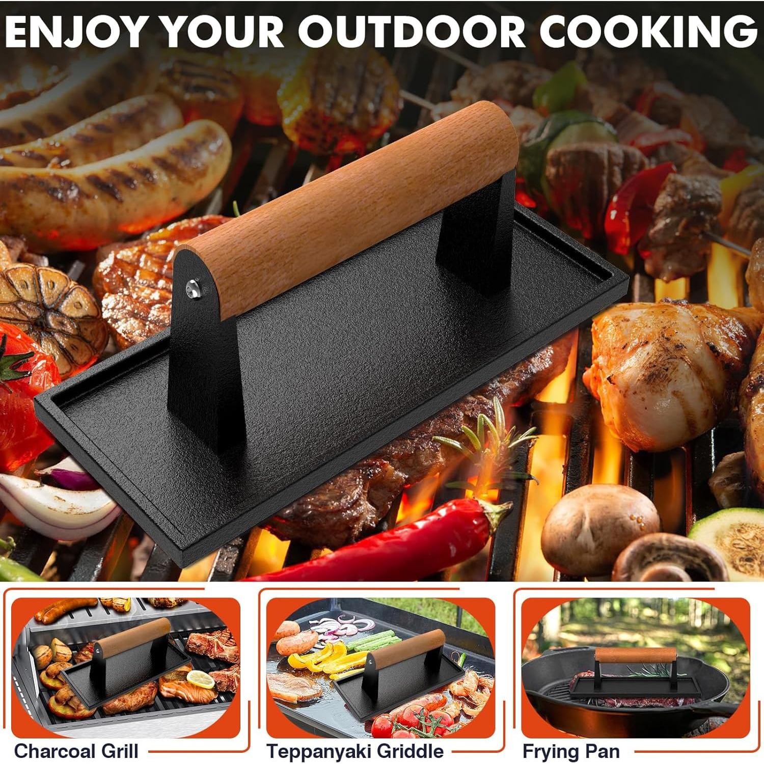 Prensa de Hamburguesas LLAMA VIVA Hierro Fundido 21.6x7.9cm