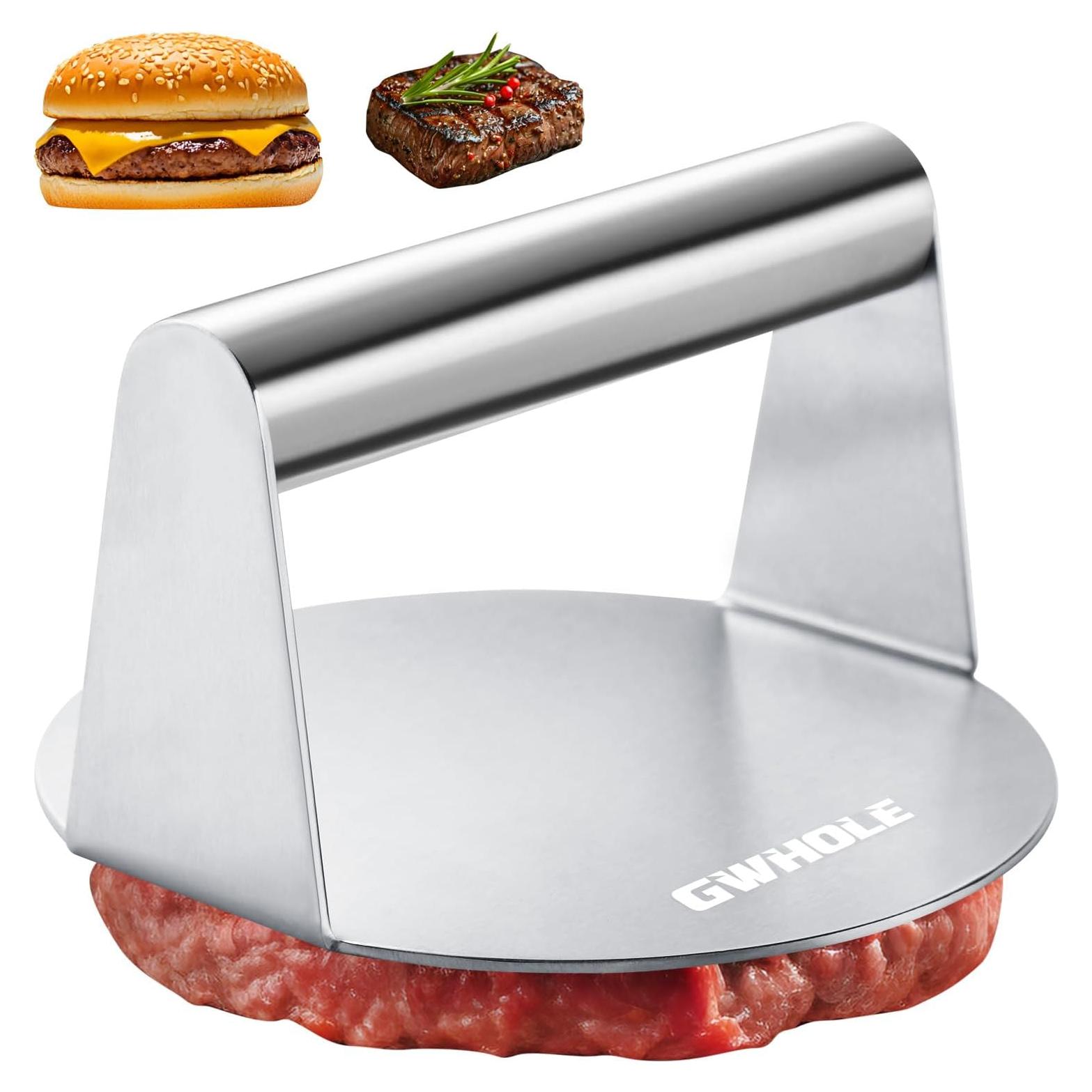 Prensa de Hamburguesas GWHOLE 13.97 cm Antiadherente Acero Inoxidable