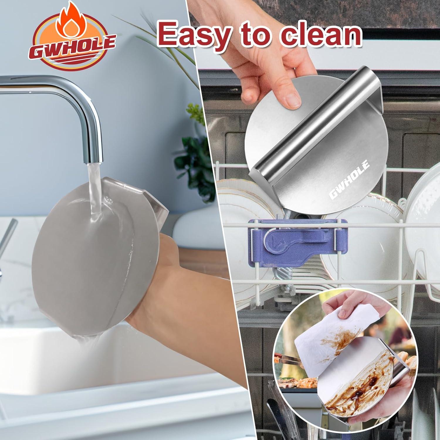 Prensa de Hamburguesas GWHOLE 13.97 cm Antiadherente Acero Inoxidable