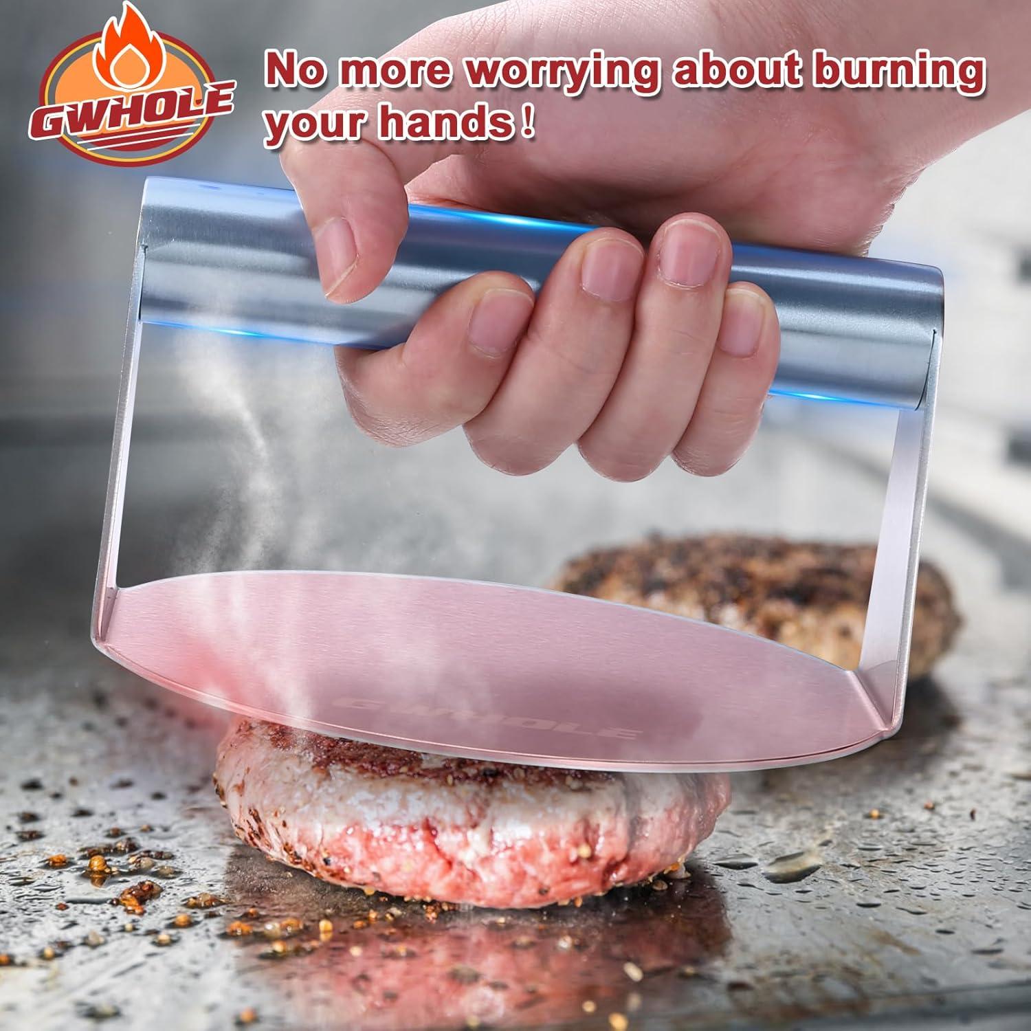 Prensa de Hamburguesas GWHOLE 13.97 cm Antiadherente Acero Inoxidable