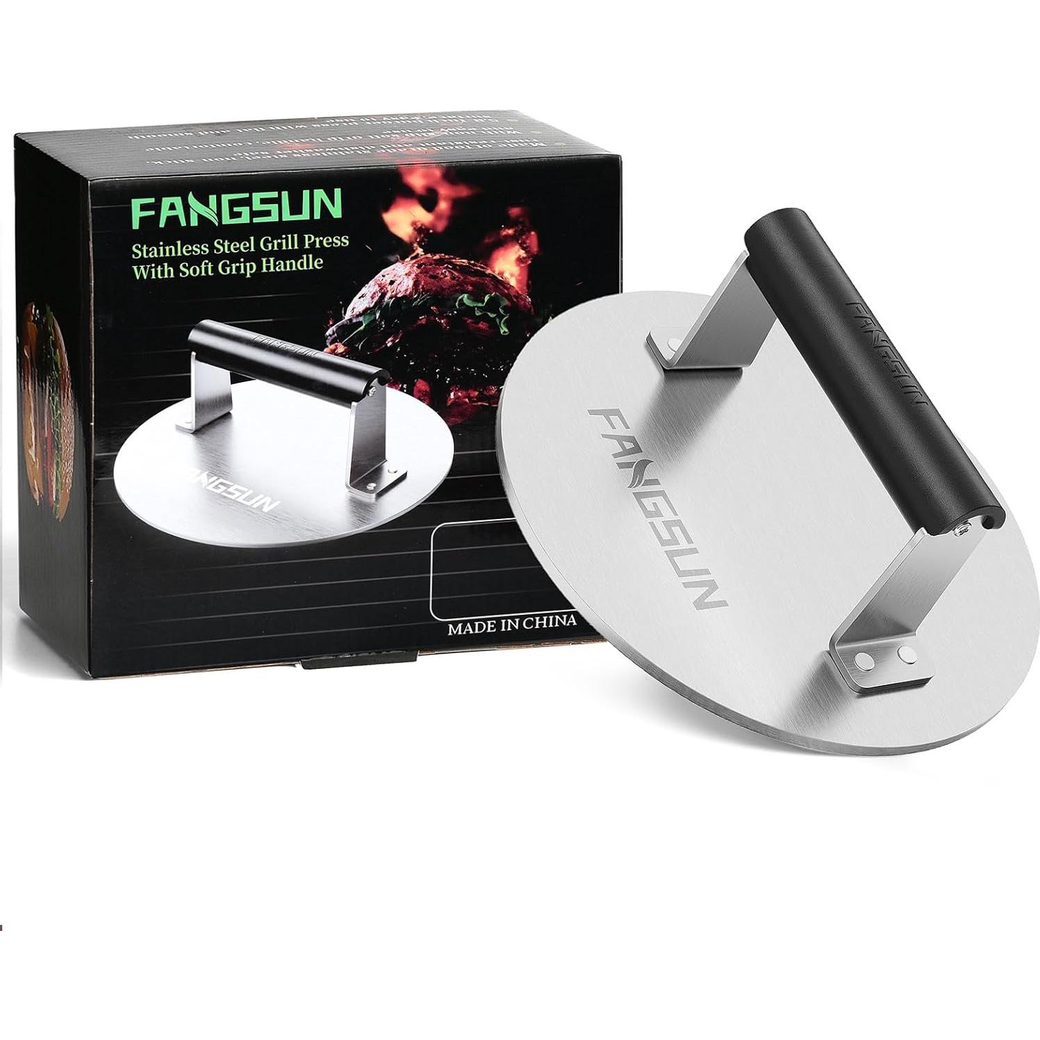 Prensa de Hamburguesa FANGSUN 21.6 cm Acero Inoxidable Antiadherente