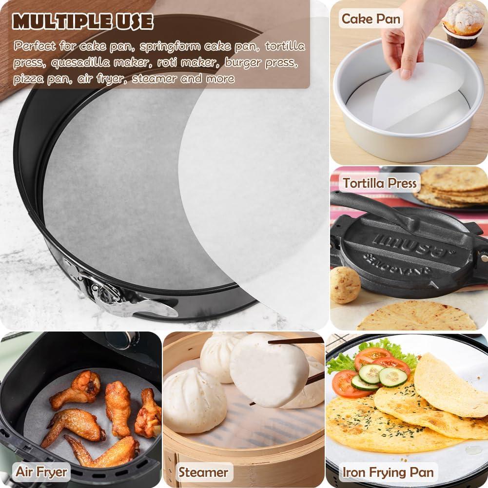 Rondas de Papel Pergamino 18 cm BYKITCHEN, 220 Hojas Anti-adherente