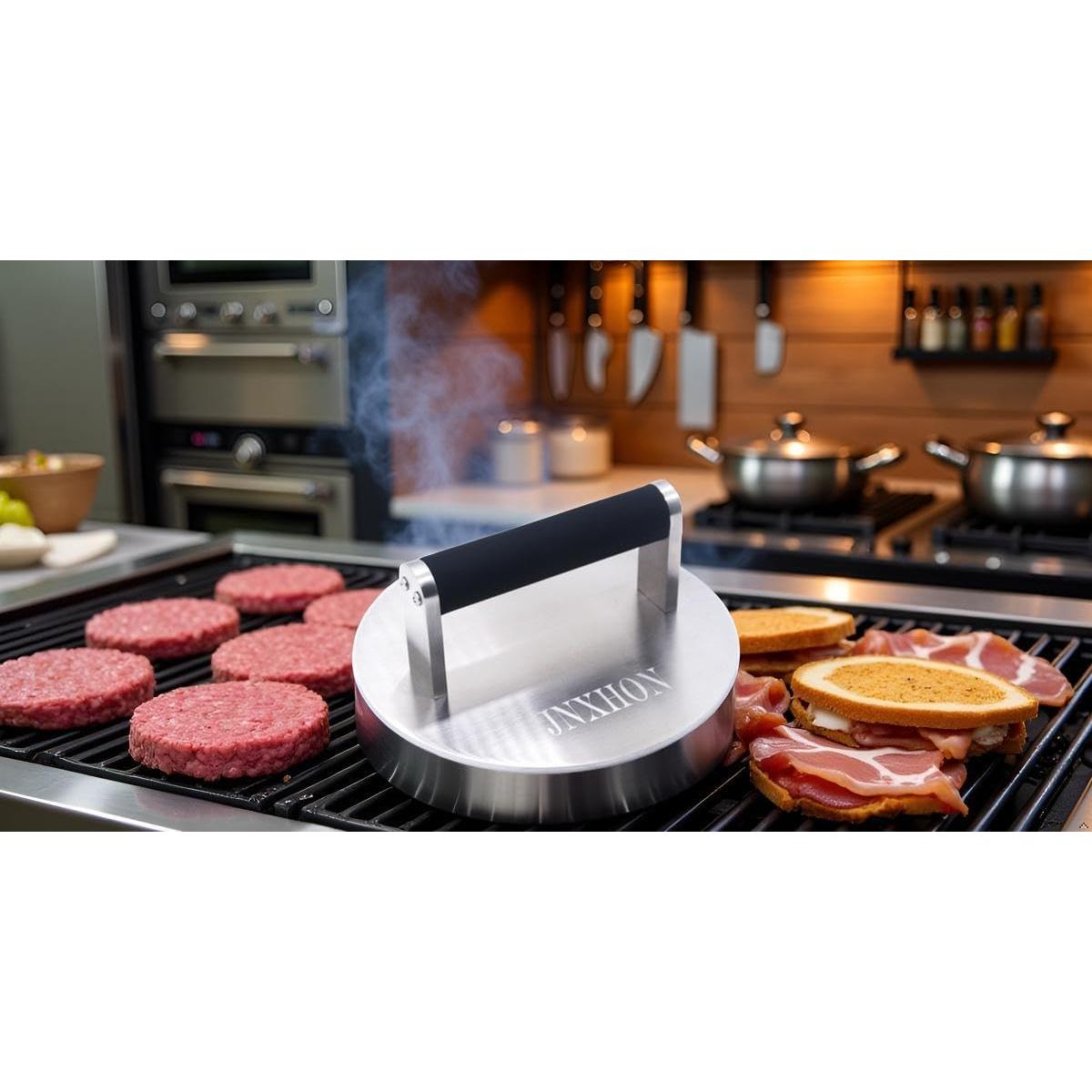 Prensador de Hamburguesas JNXHON de Acero Inoxidable 20.3 cm