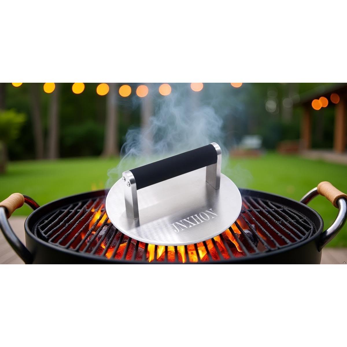 Prensador de Hamburguesas JNXHON de Acero Inoxidable 20.3 cm