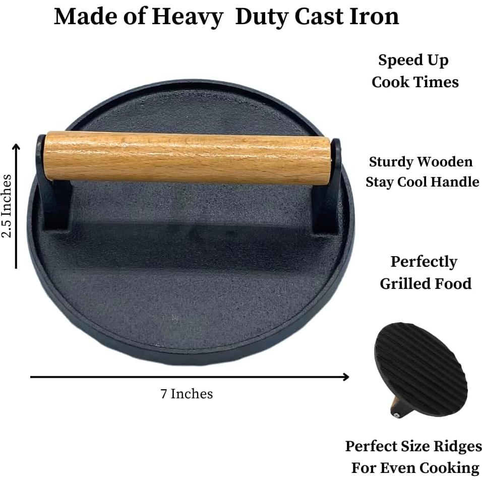 Prensa para Hamburguesas de Hierro Fundido Evelots 1.05 kg