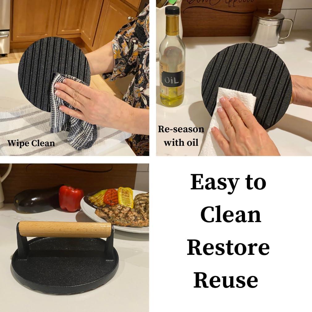 Prensa para Hamburguesas de Hierro Fundido Evelots 1.05 kg