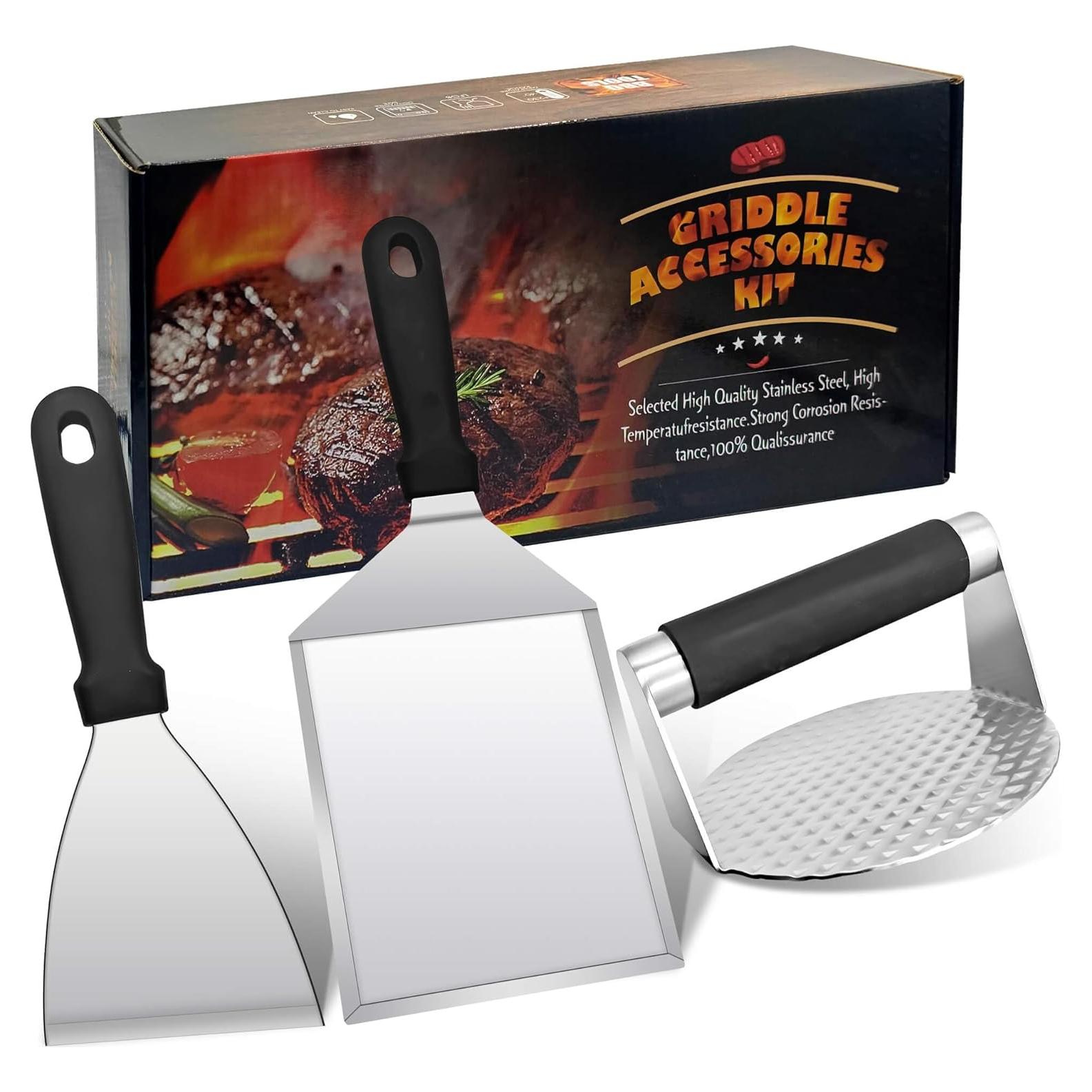 Kit de Prensa para Hamburguesas BaokiTook 3PCS Acero Inoxidable