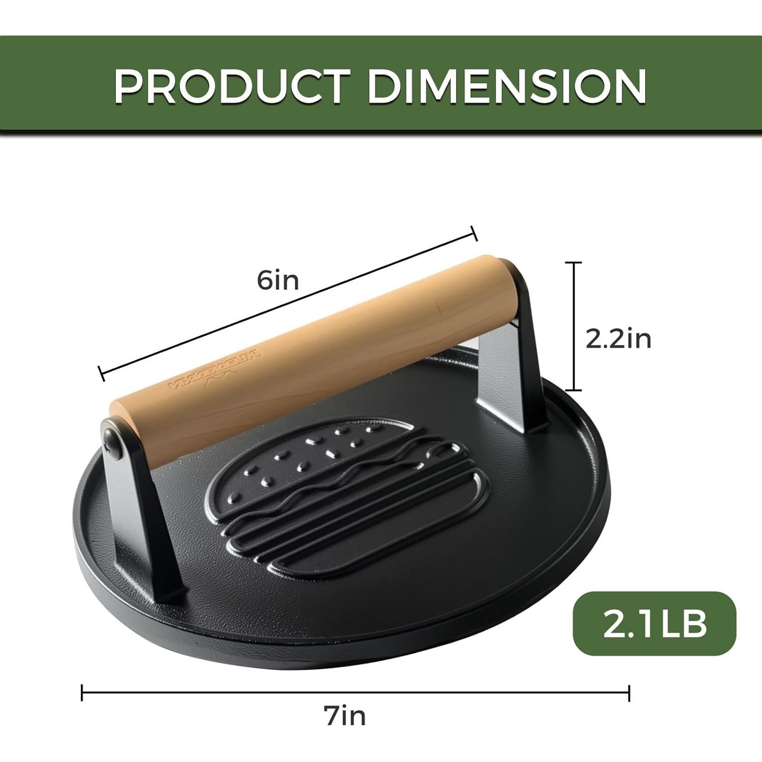 Prensa para Hamburguesas XUDAKAIXIN Hierro Fundido 18 cm