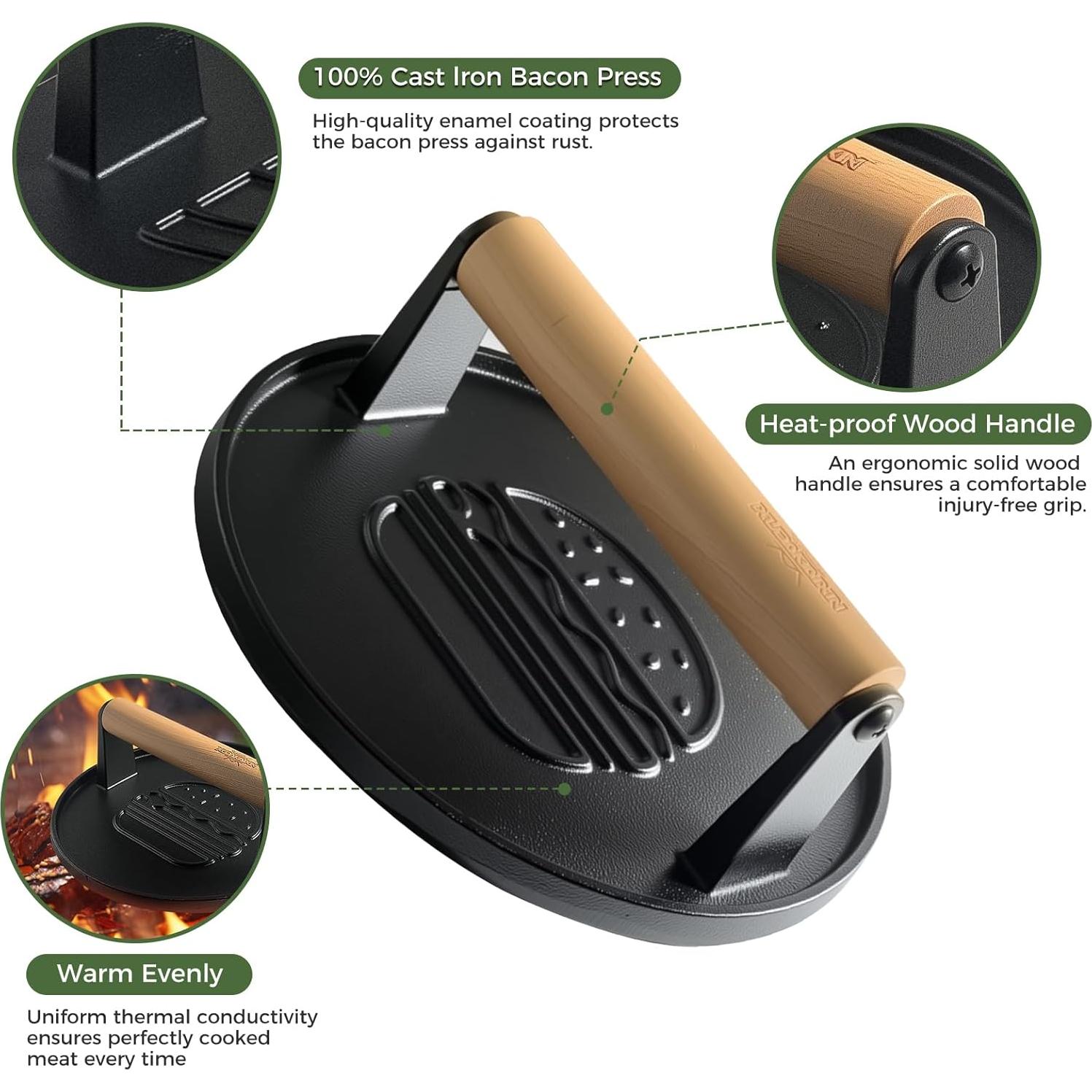 Prensa para Hamburguesas XUDAKAIXIN Hierro Fundido 18 cm