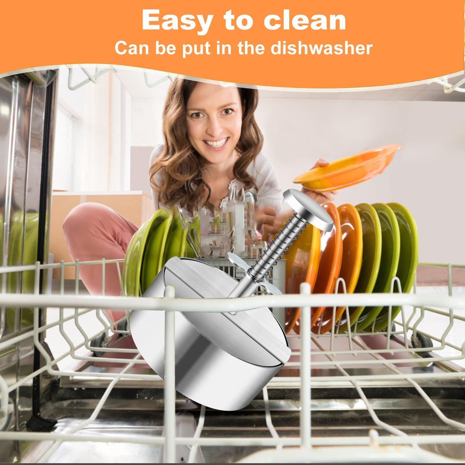 Prensa de Hamburguesas Ajustable Acero Inoxidable 11.43 cm