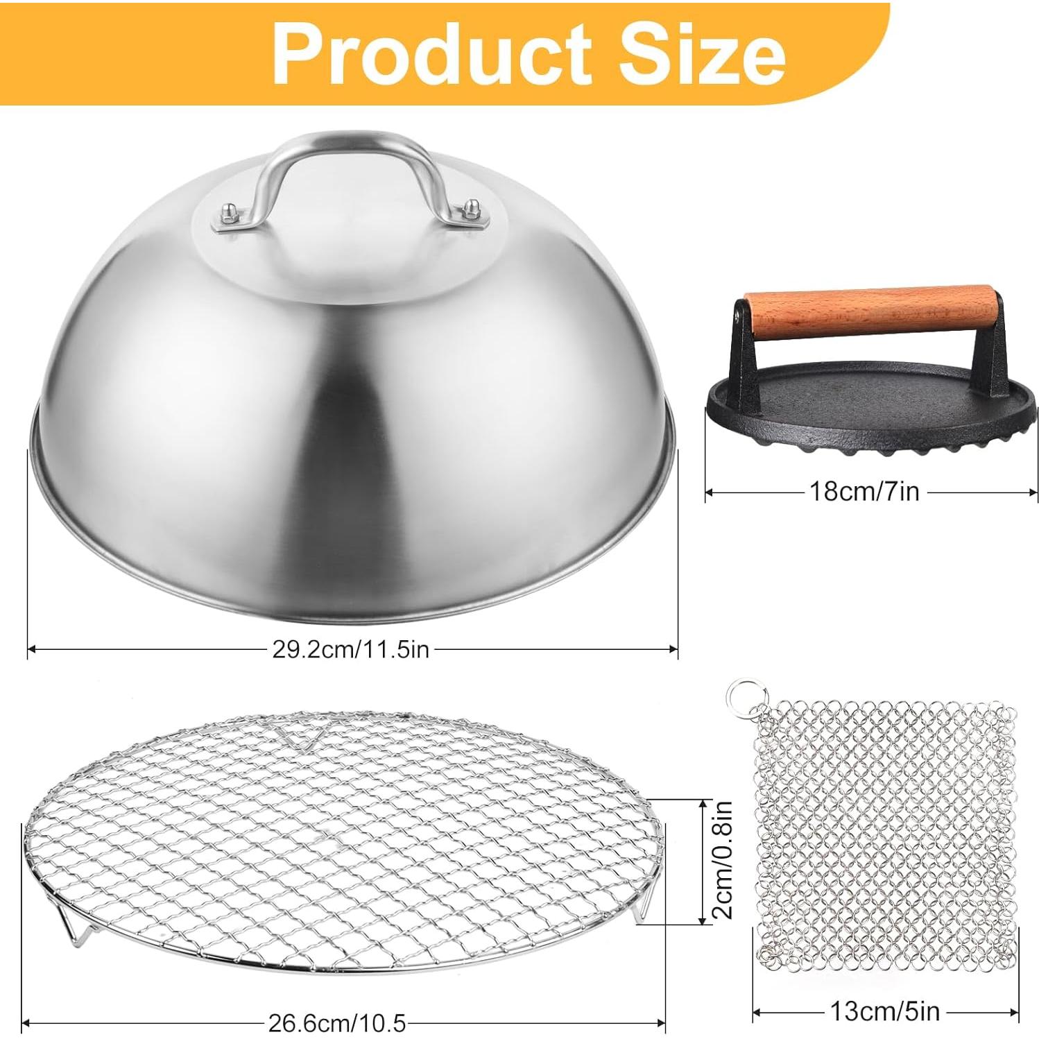 Accesorios para Plancha iRabey 4 Piezas - Dome 29.21 cm, Prensa 17.78 cm