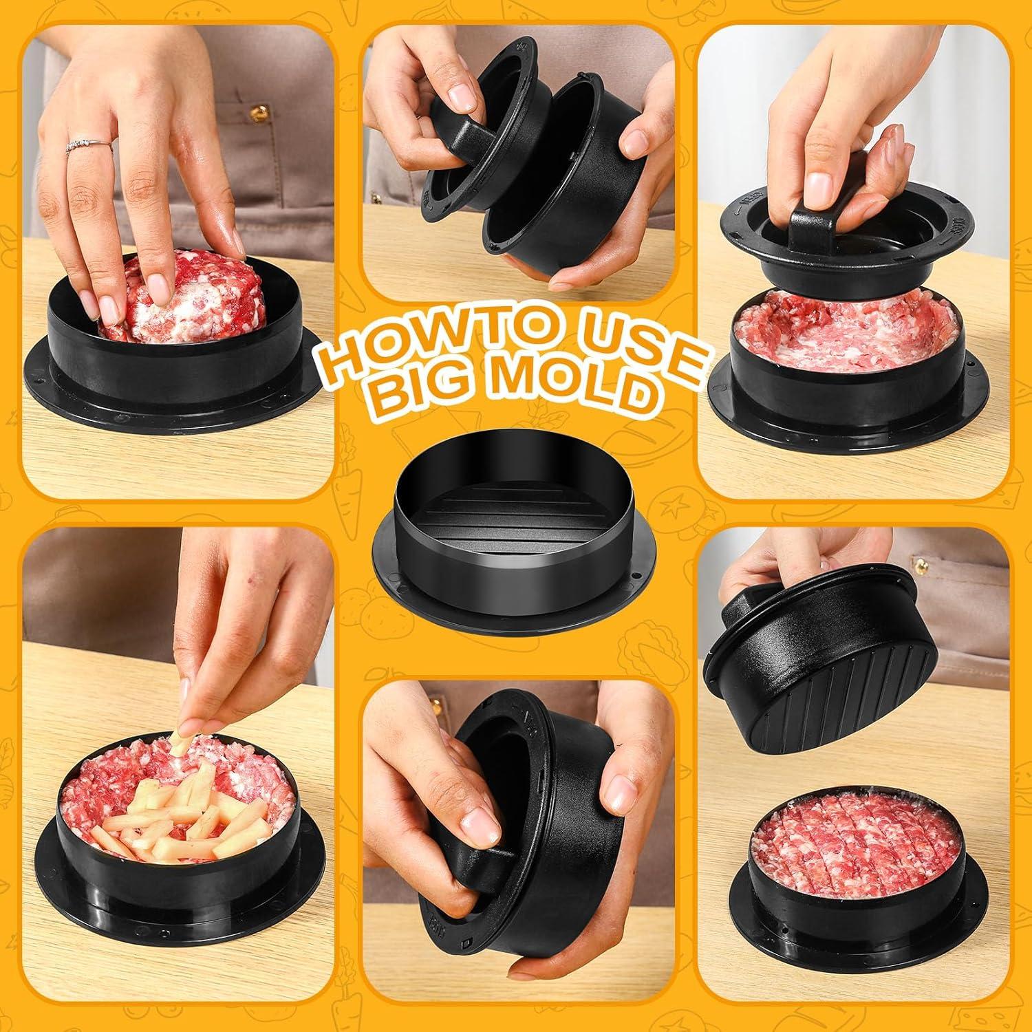 Prensa de Hamburguesas Multifuncional Fsawdnn 4-en-1 con 100 Papeles