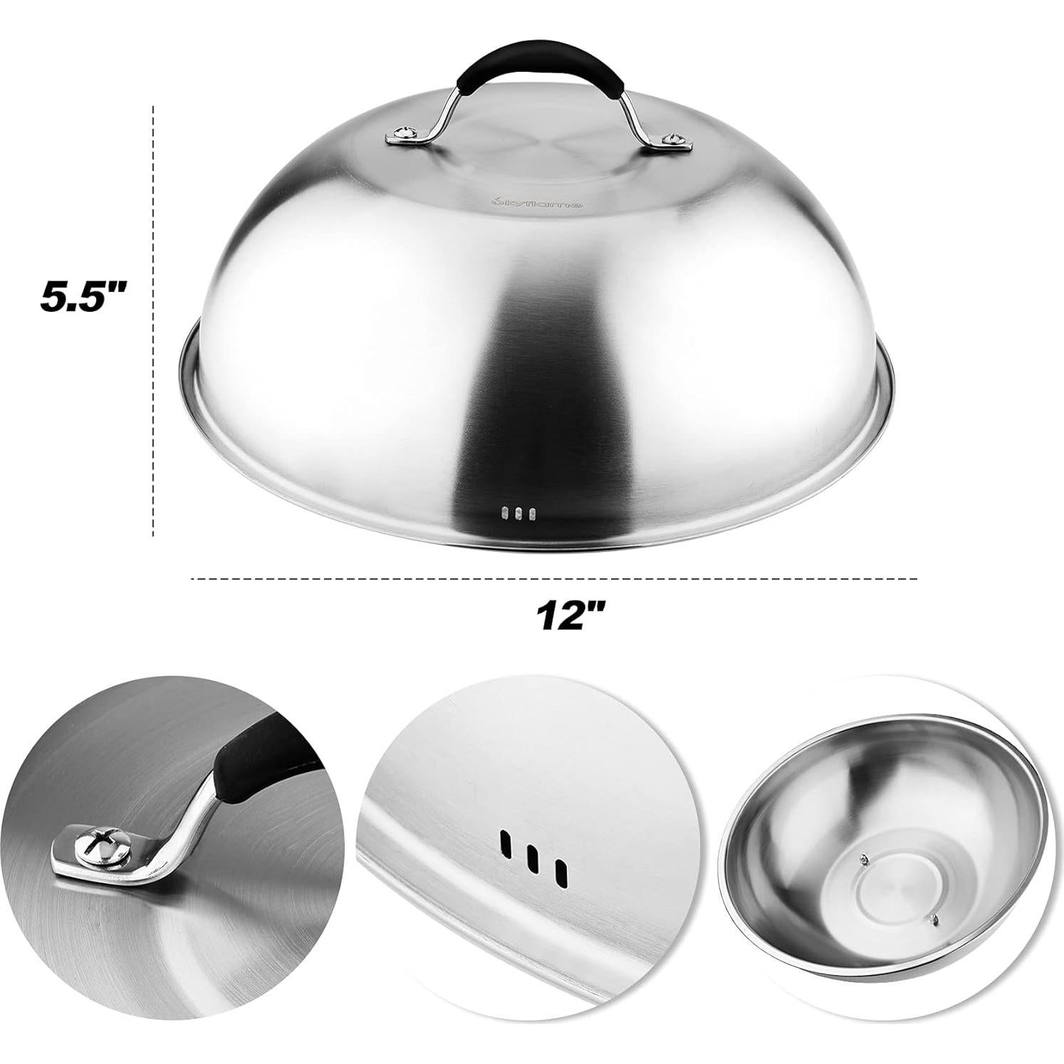 Set de 2 Accesorios para Parrilla Skyflame - Domo 30.48 cm y Prensa 20.83 cm