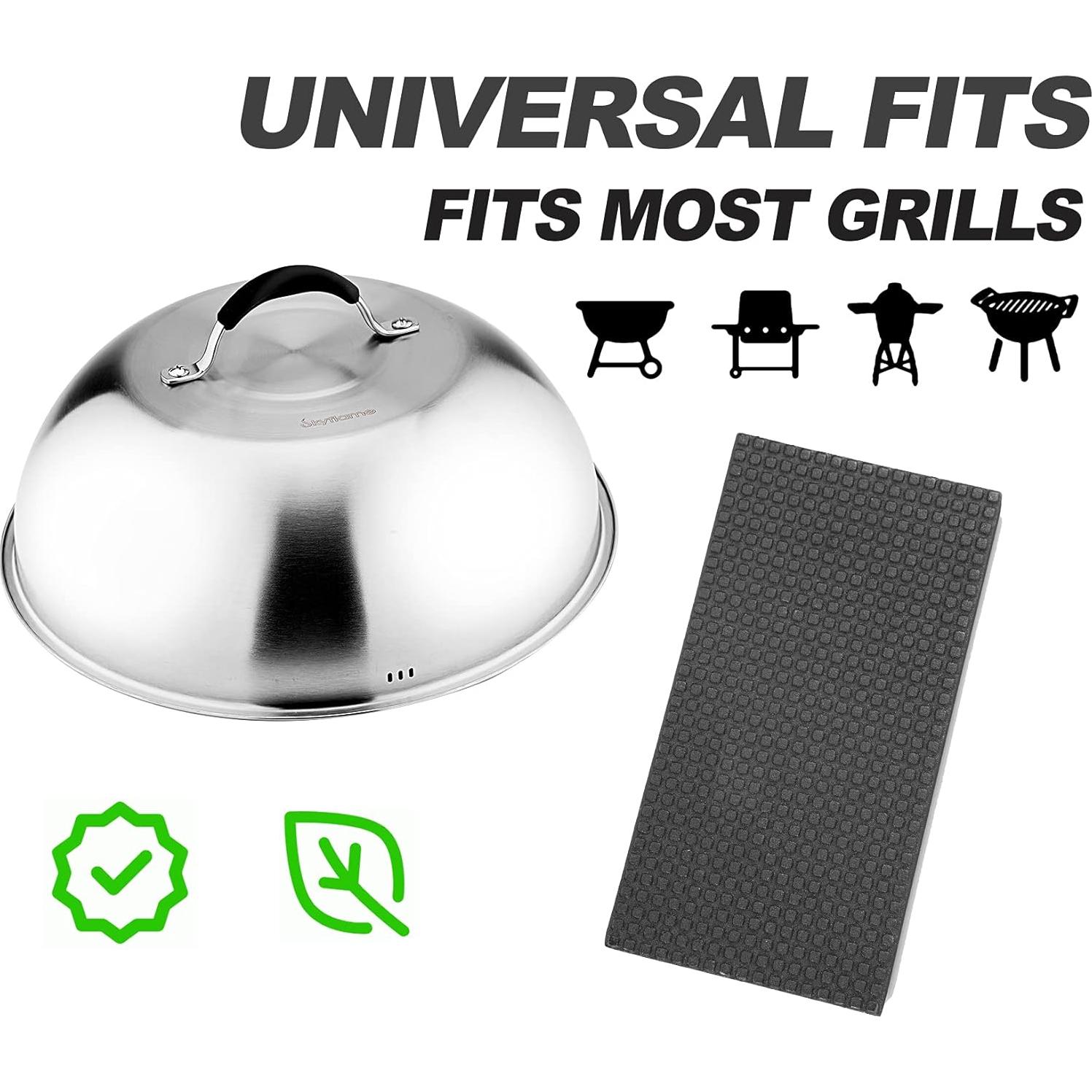 Set de 2 Accesorios para Parrilla Skyflame - Domo 30.48 cm y Prensa 20.83 cm