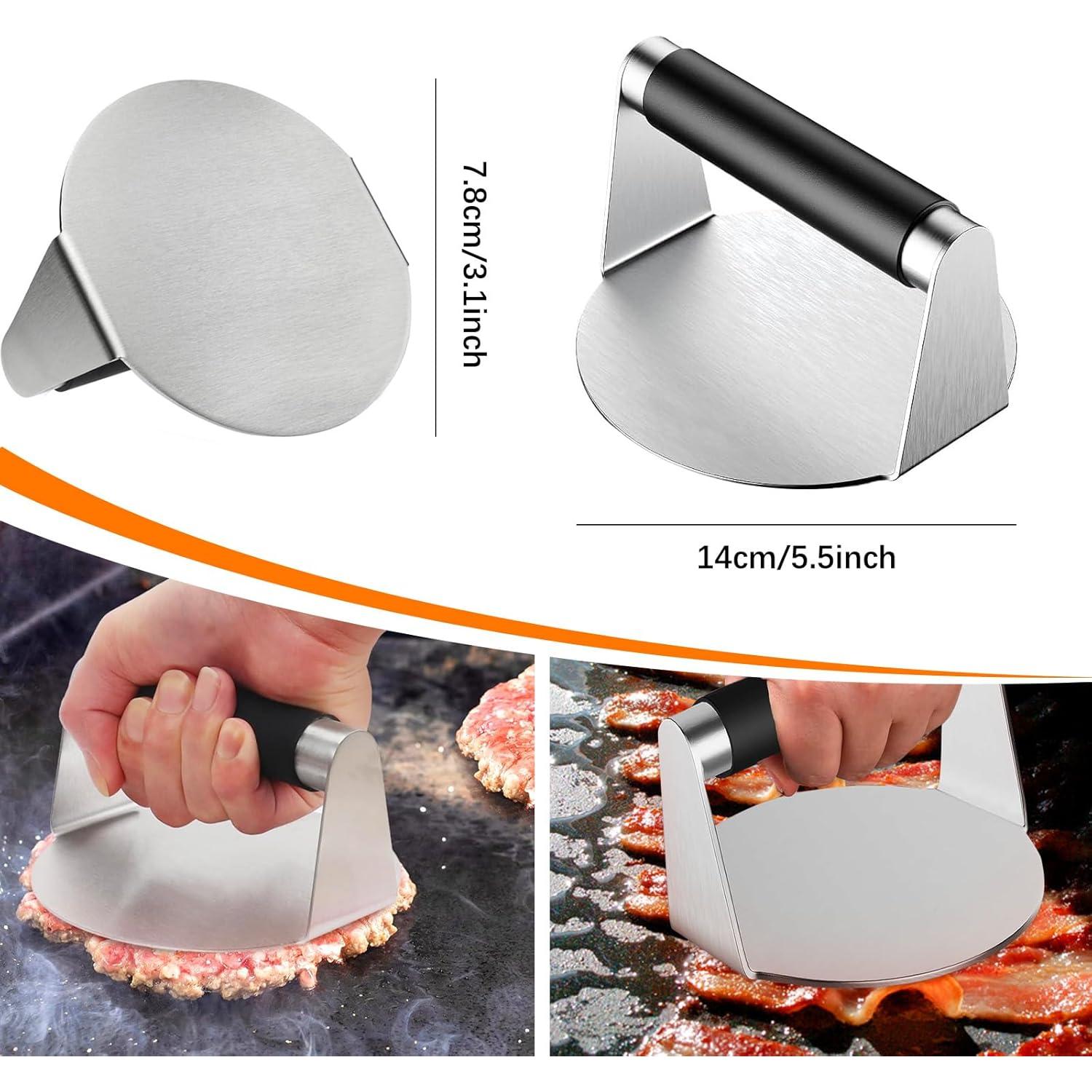 Kit de Prensa de Hamburguesas y Domo Derretidor YIYUE 22.86 cm