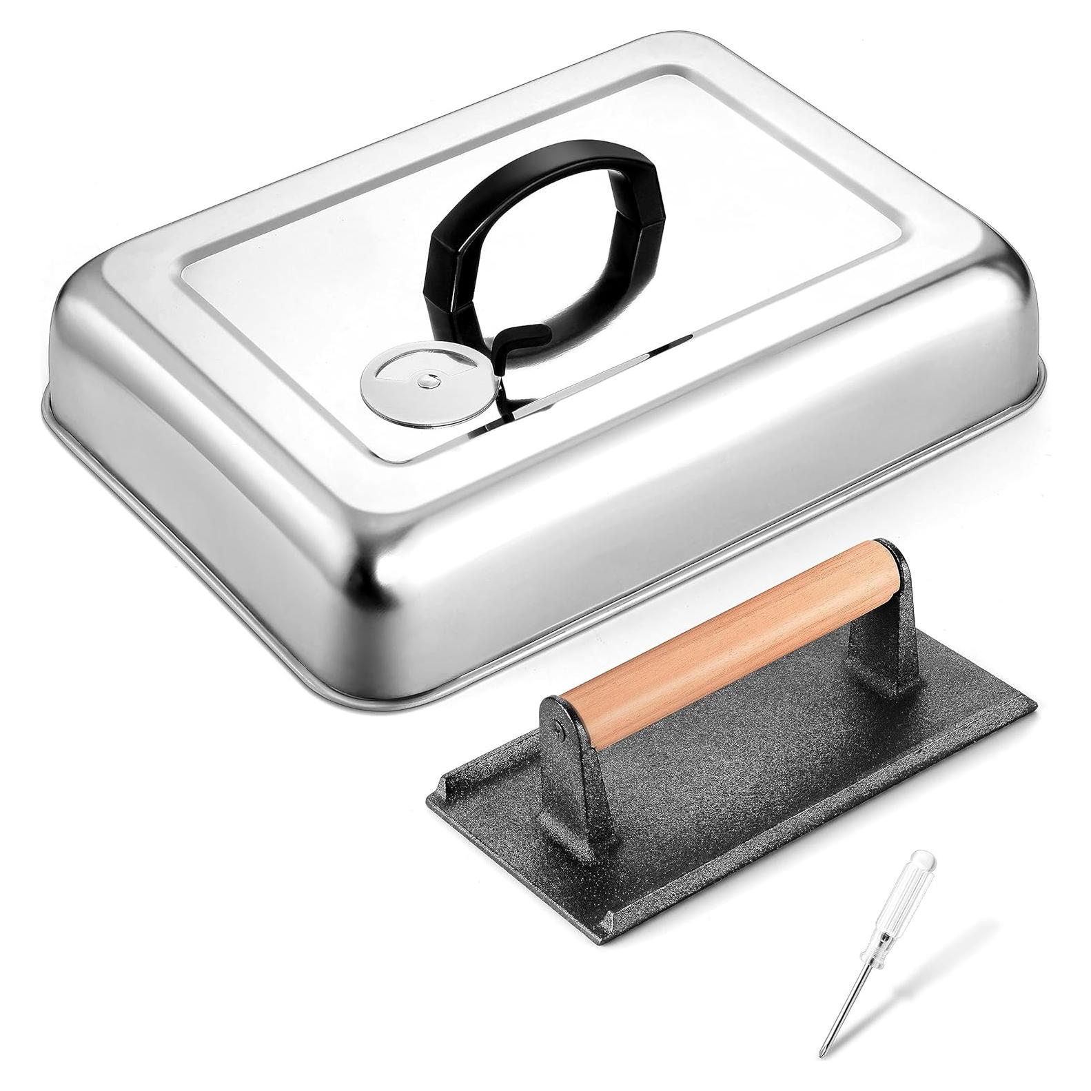 Conjunto Tapa Derretidora y Prensa Hamburguesas Onader