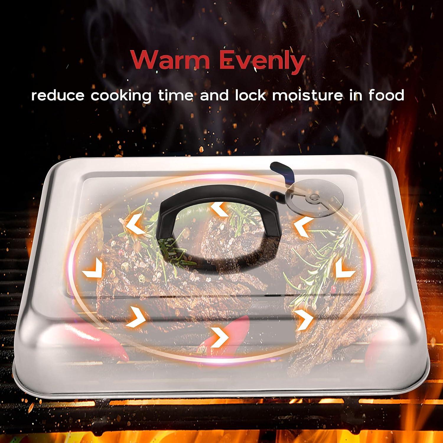 Conjunto Tapa Derretidora y Prensa Hamburguesas Onader