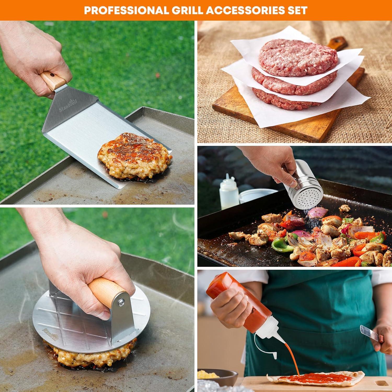 Kit de Prensa para Hamburguesas Stanbroil 5 Piezas Acero Inoxidable