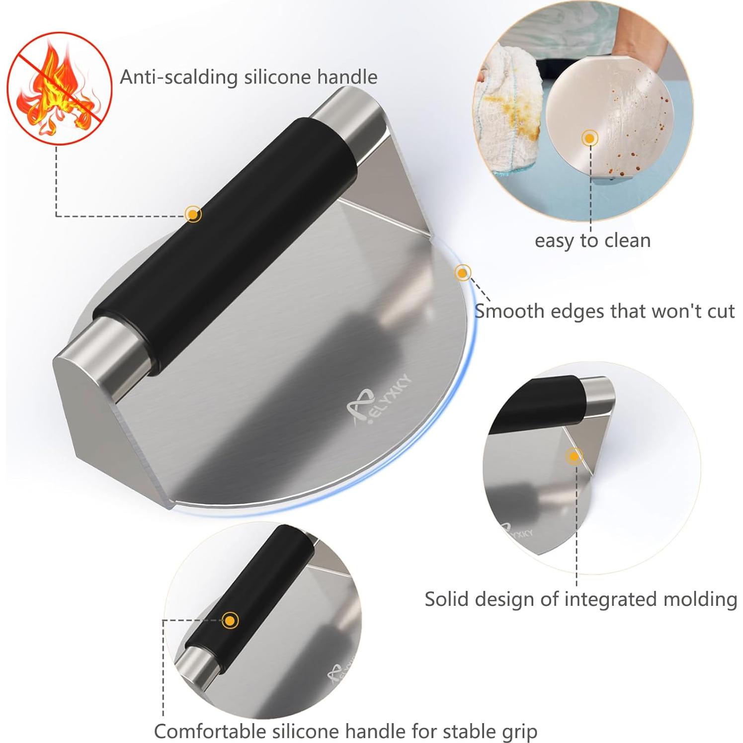 Prensa de Hamburguesas ELYXKY 5.5" Acero Inoxidable 304