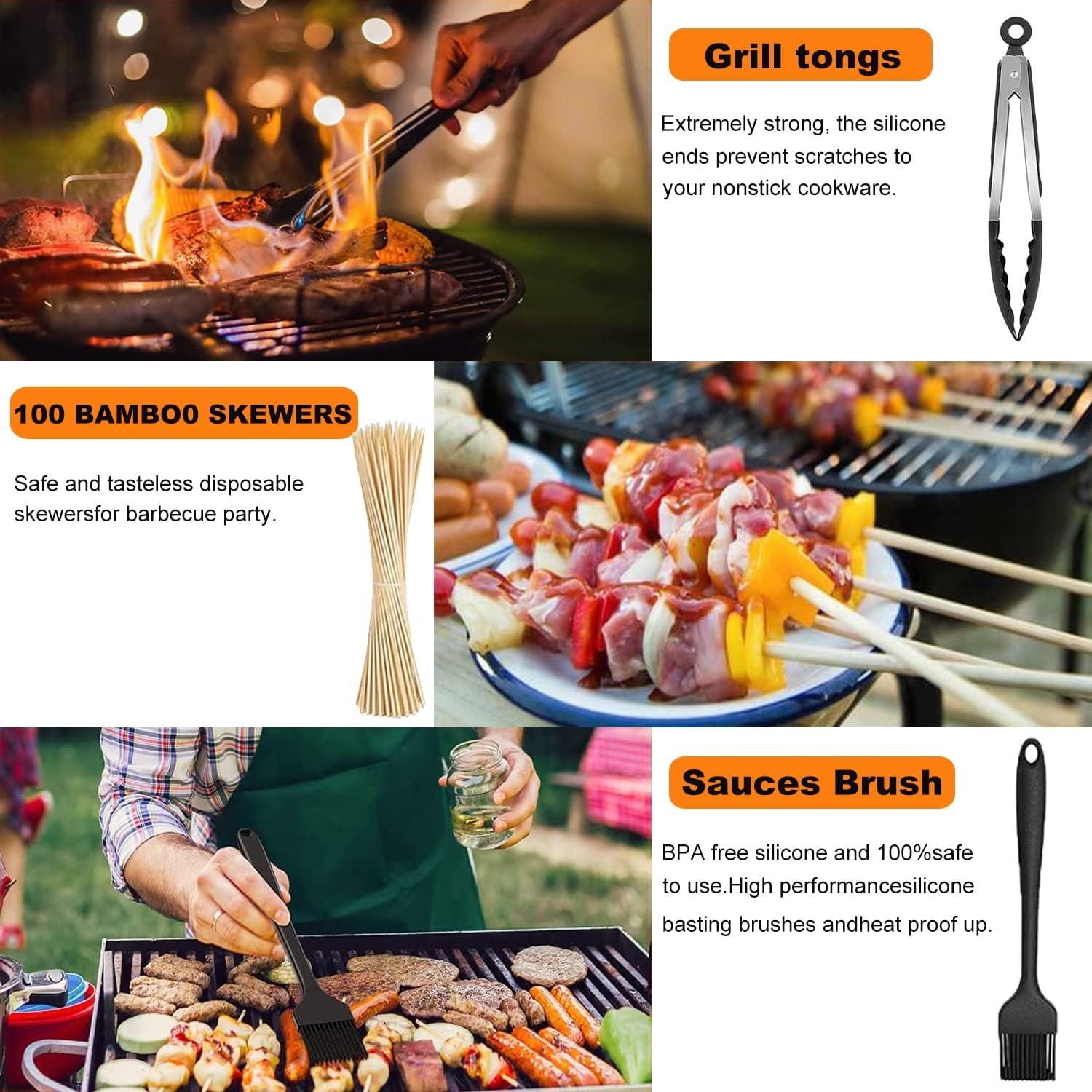 Set de Accesorios para Parrilla iRabey 122 Pzs Acero Inoxidable