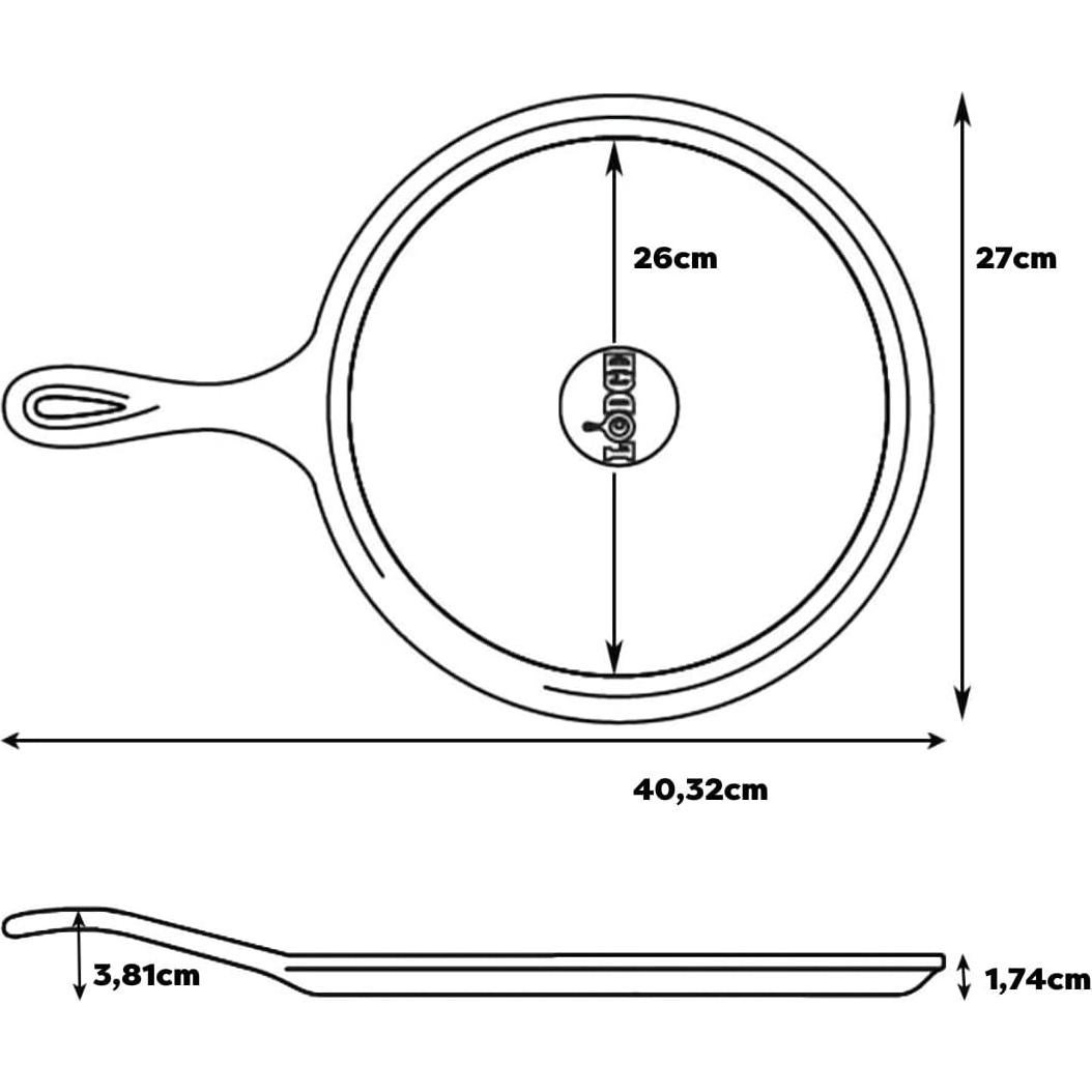 Sartén Redonda de Hierro Fundido Lodge 26.67 cm Pre-Sazonada