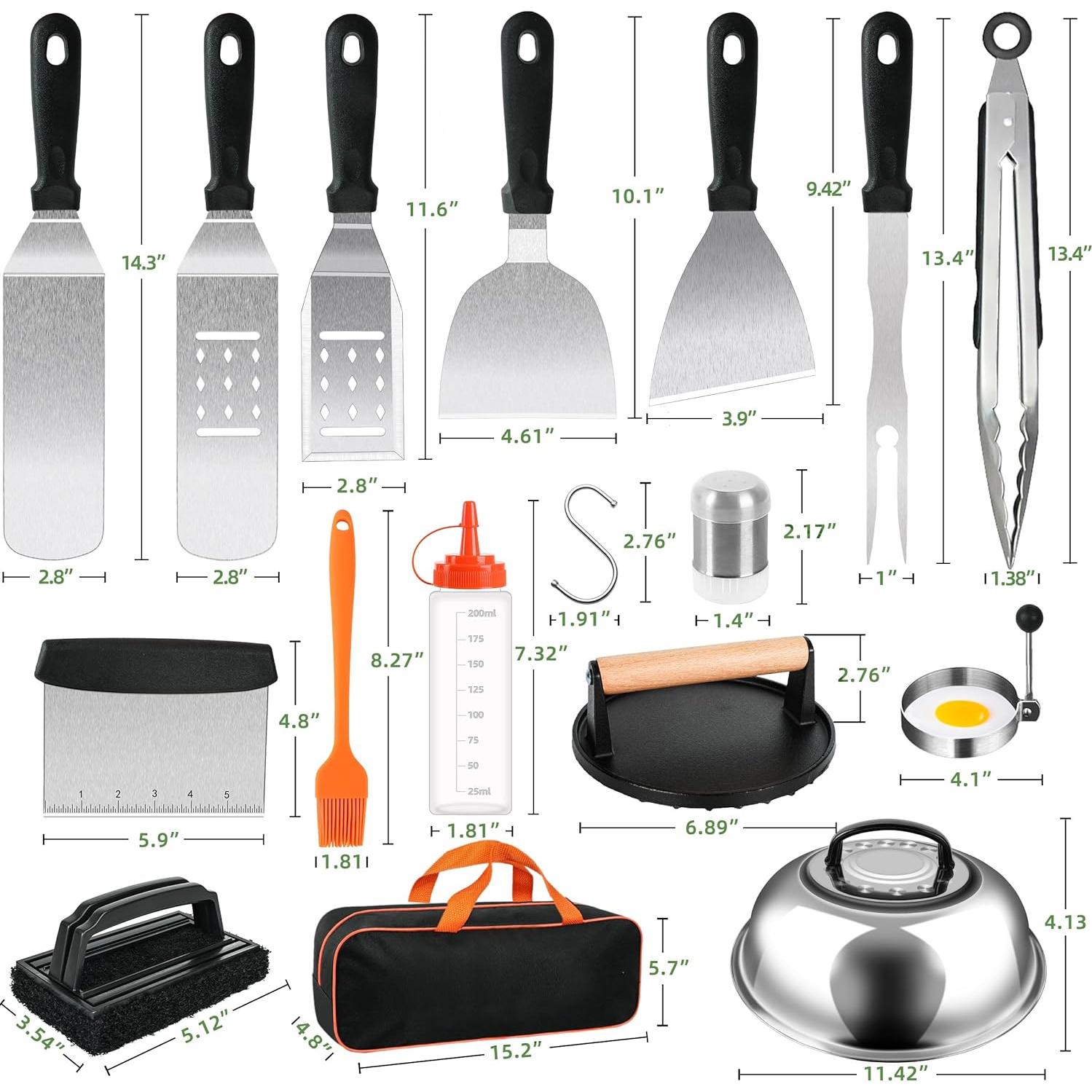 Kit de Accesorios para Plancha 30 Piezas Acero Inoxidable YMHB