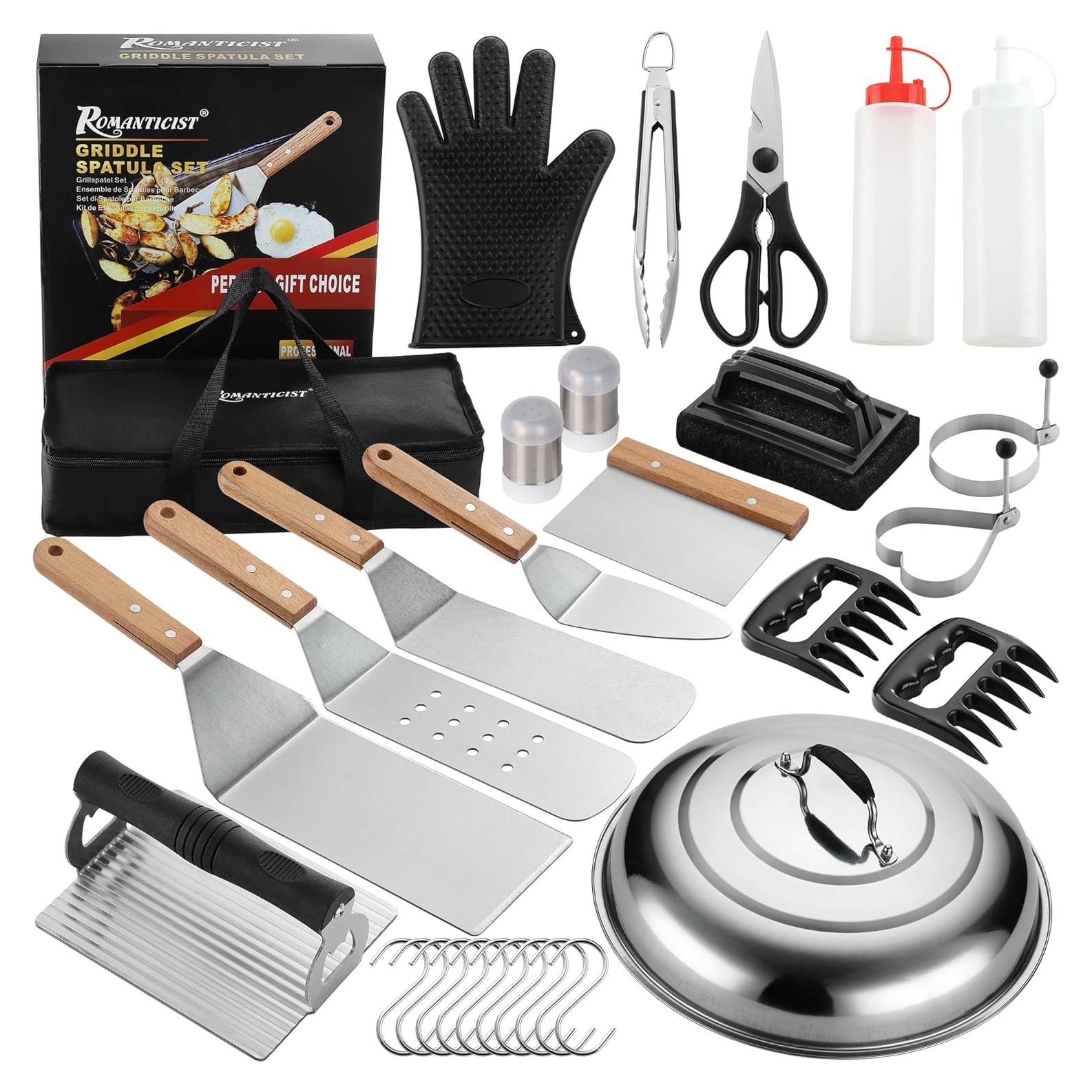 Kit de Accesorios para Griddle 30PCS Romanticist - Herramientas de Asado