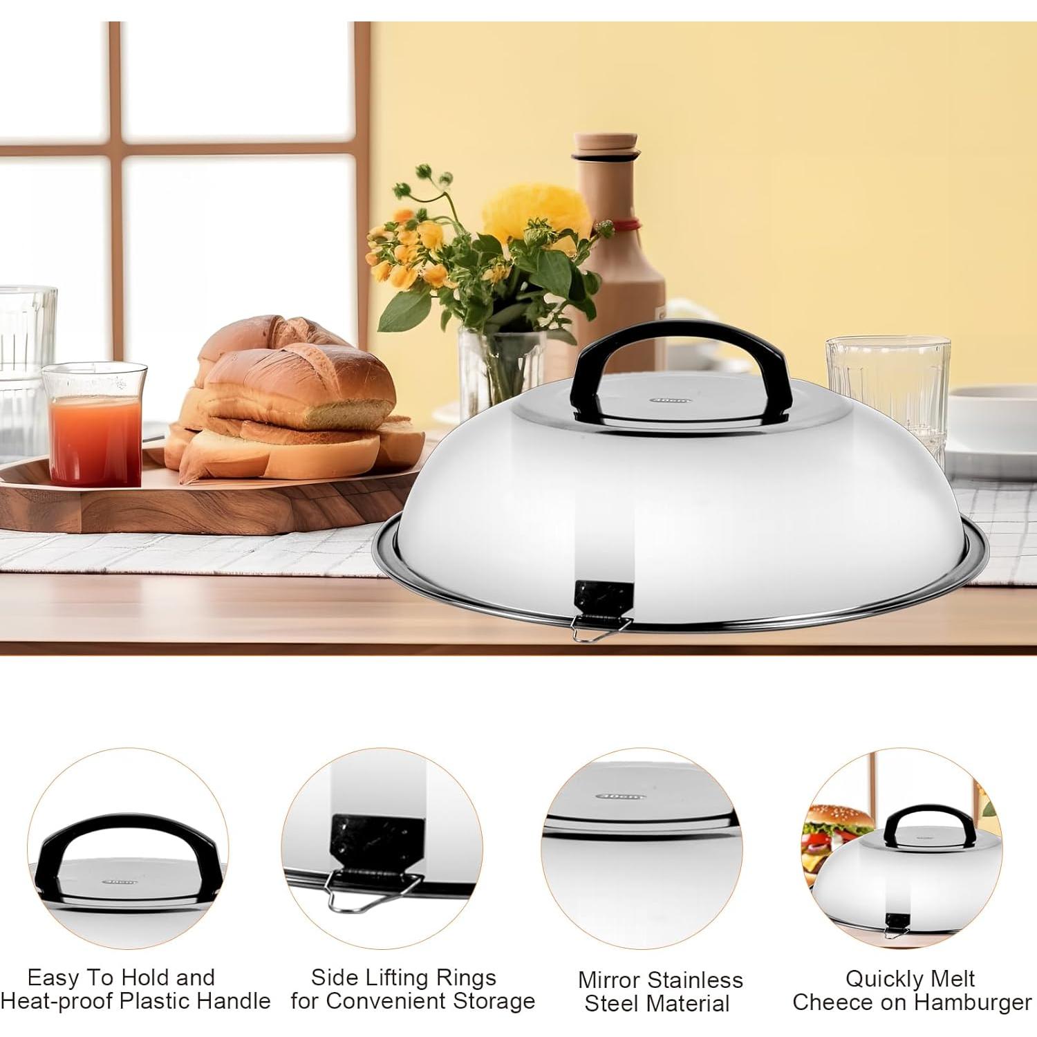 Kit de Accesorios para Plancha Blackstone - Prensa de Hamburguesa y Cúpula