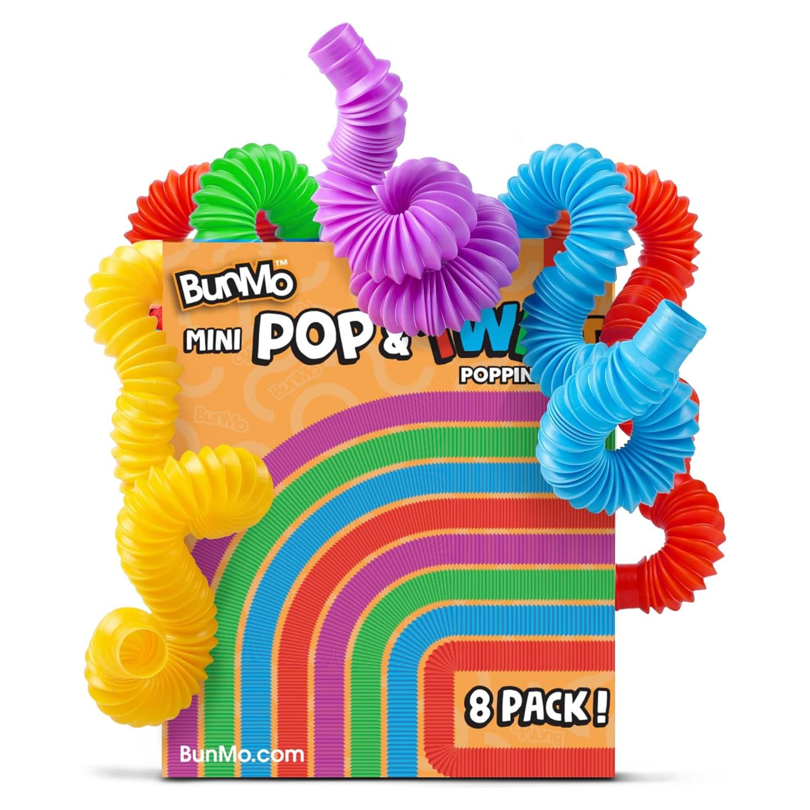 BUNMO Tubos Pop - Juguetes Sensoriales para Niños 3+ - Paquete de 8