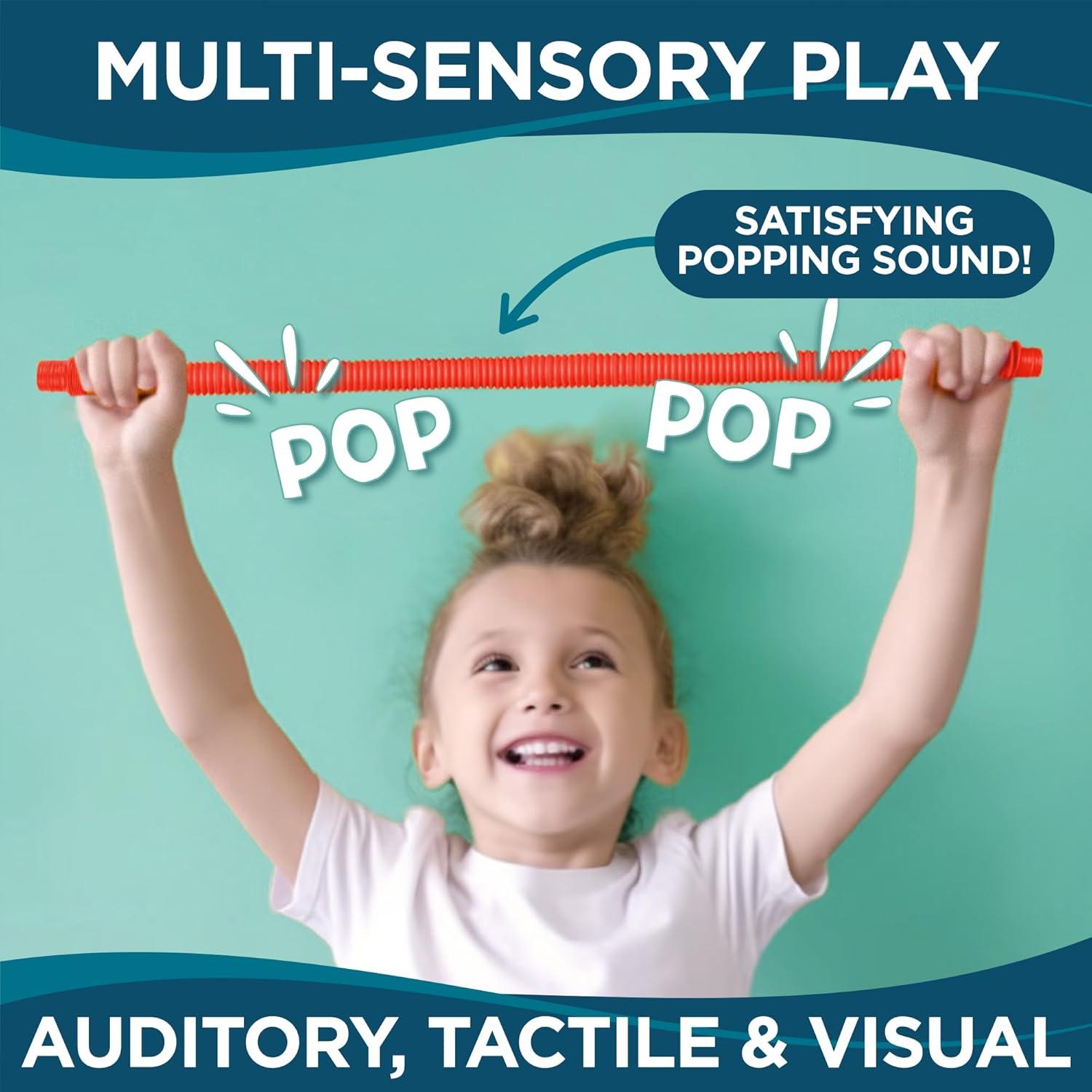 BUNMO Tubos Pop - Juguetes Sensoriales para Niños 3+ - Paquete de 8