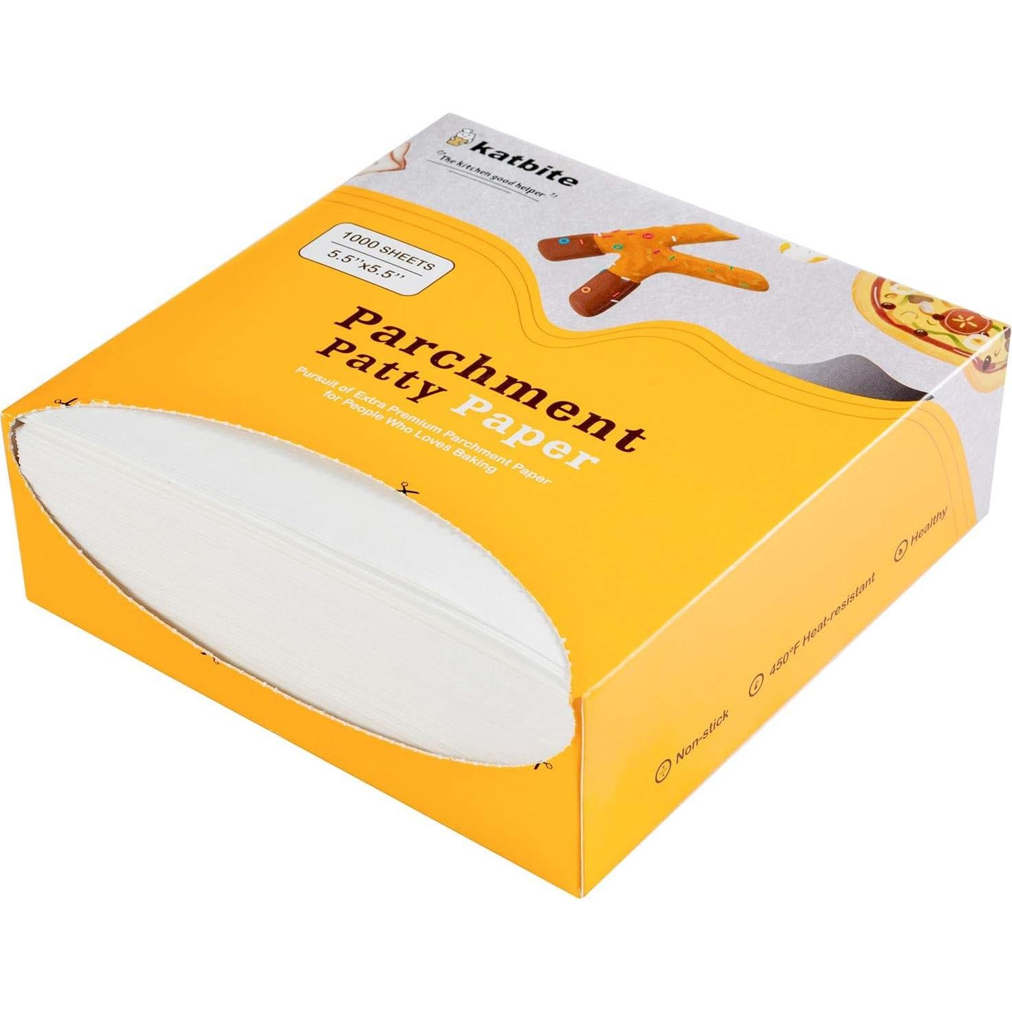 Papel Pergamino Antiadherente Katbite 1000 Hojas 14x14 cm