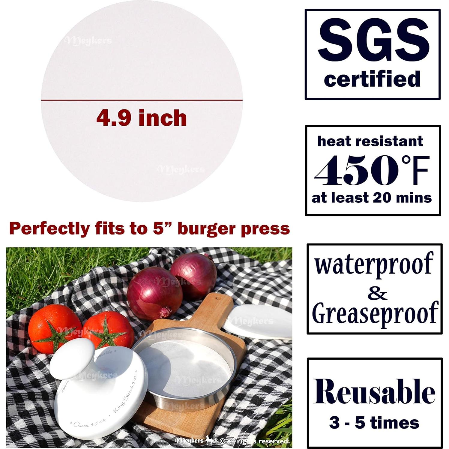 Hojas de papel para hamburguesas Meykers 500 piezas 12.7 cm