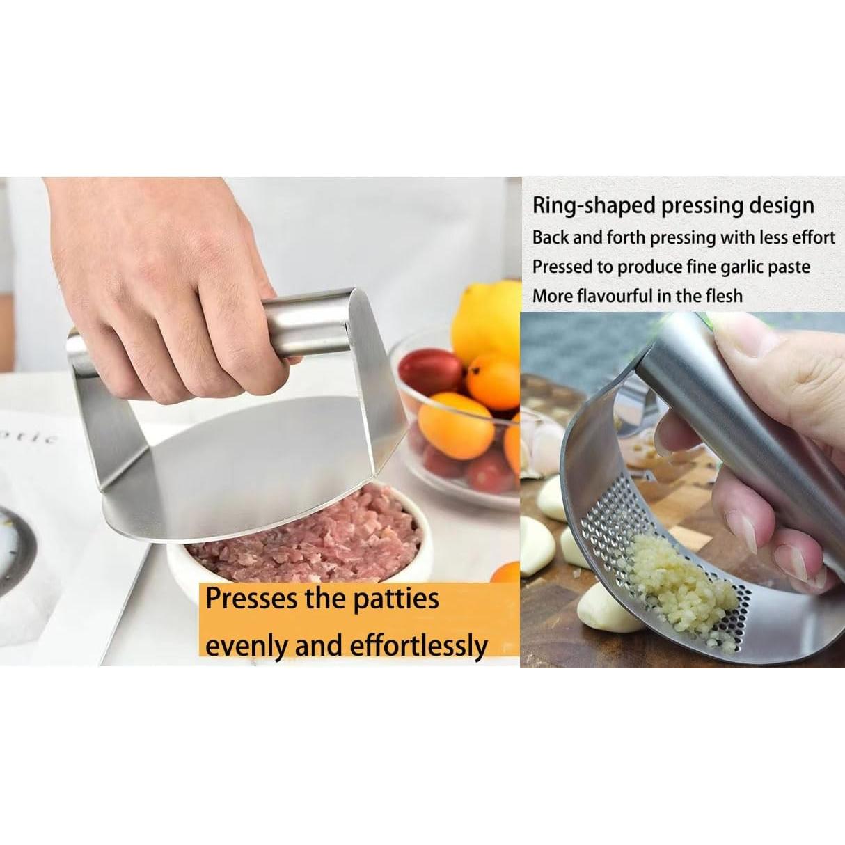 Juego de 2 Prensas de Hamburguesa y Ajo UNI-RHYTHM 16 cm