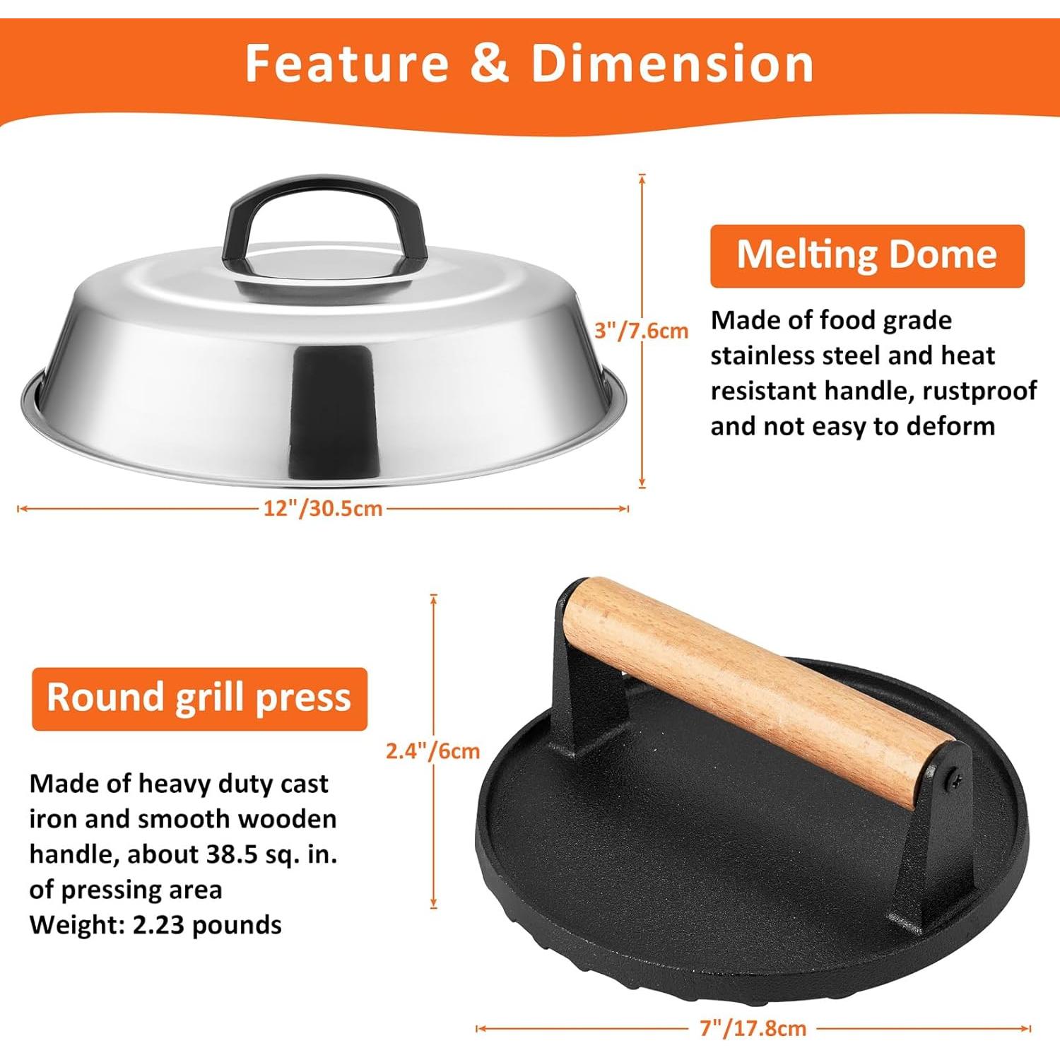 Domo Derretido y Prensa de Hierro Fundido Leonyo 30 cm