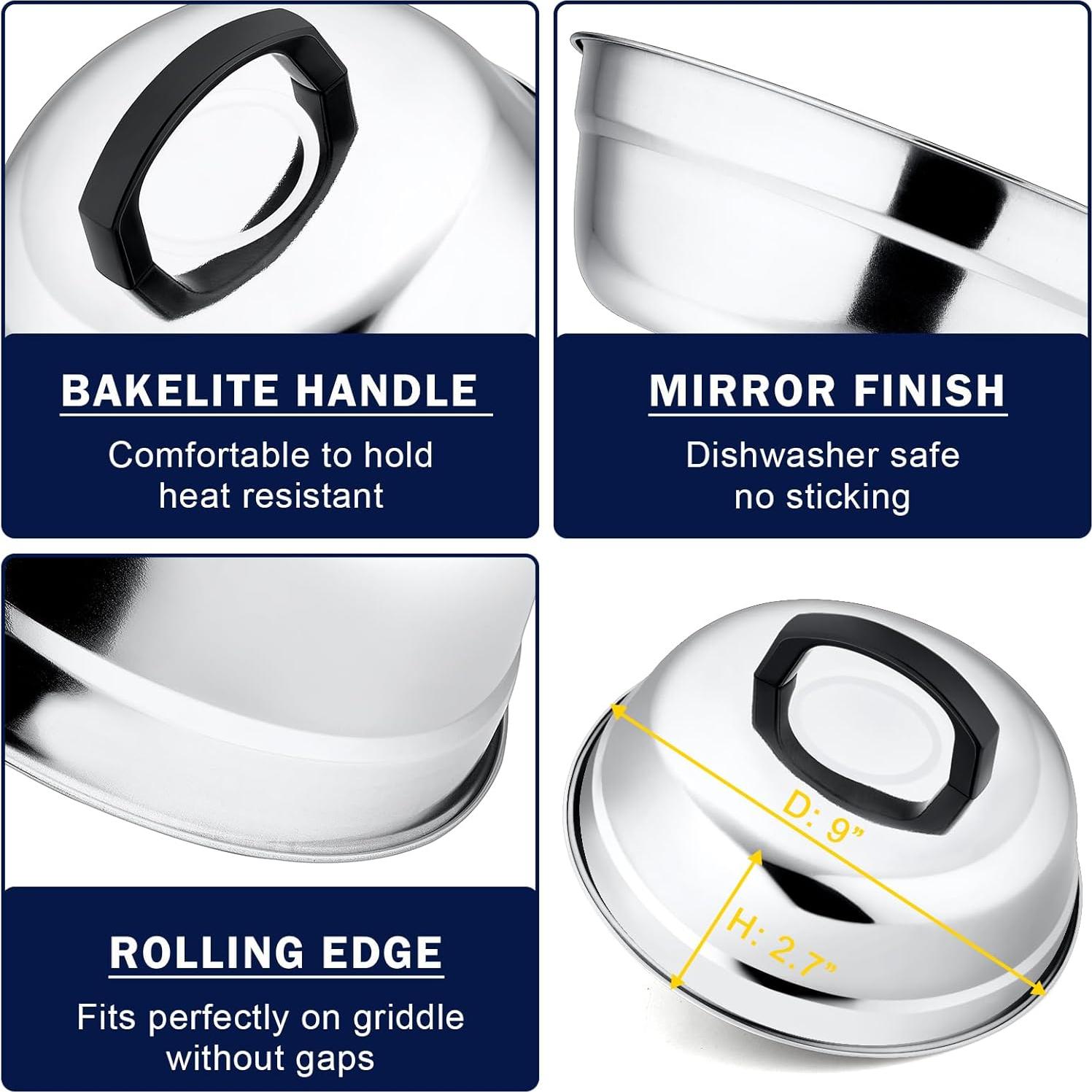 Domo de Derretimiento 22.9 cm y Prensa Hamburguesa 13.7 cm HaSteeL