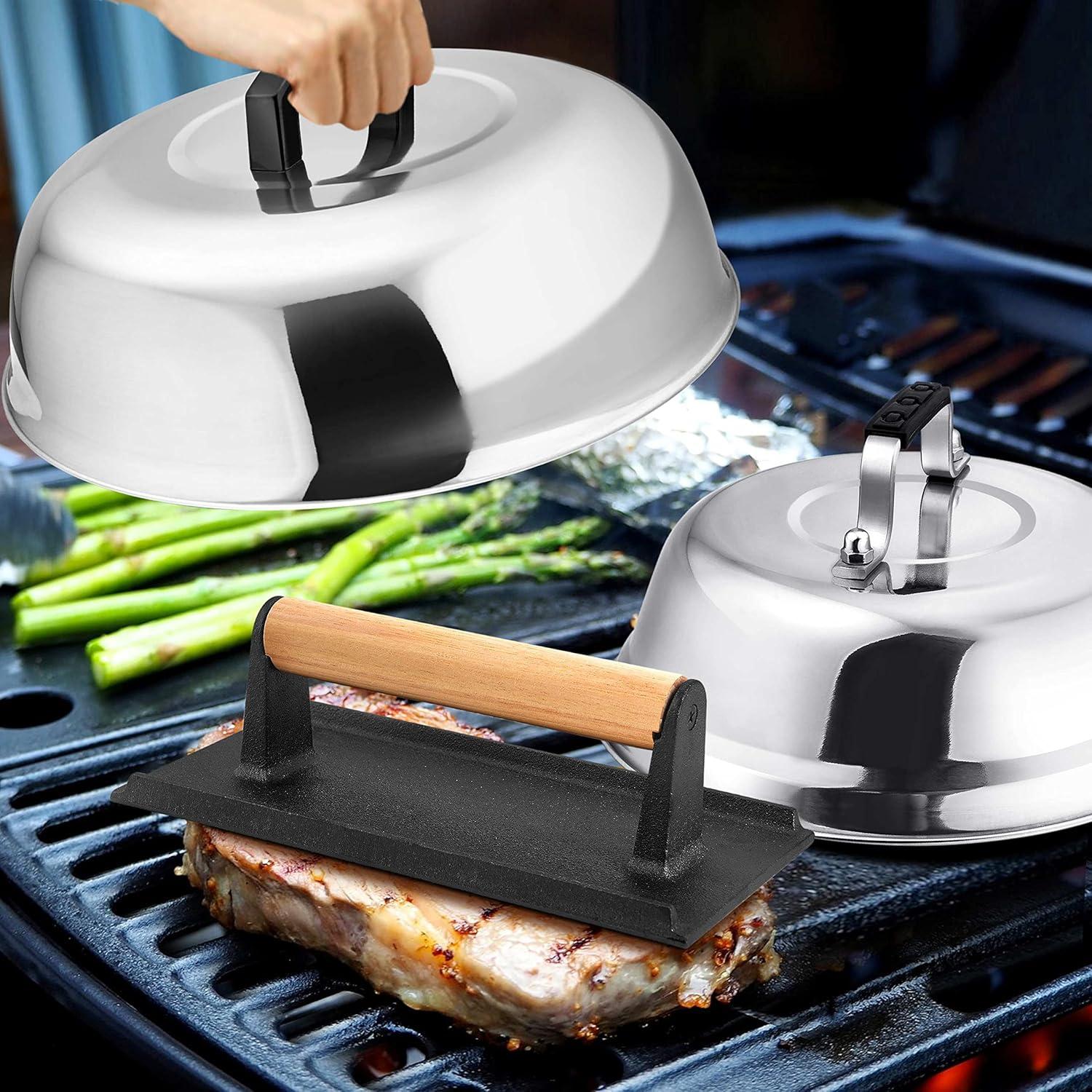 Set de Accesorios para Parrilla Leonyo: 3 Piezas - Prensa y Domos