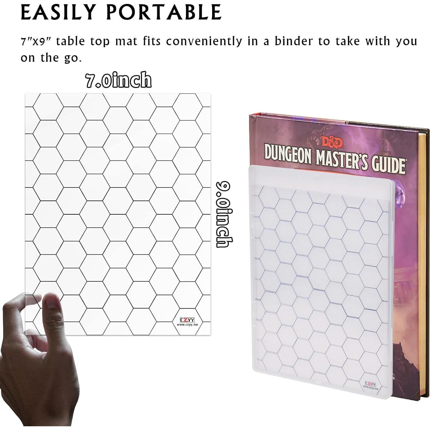 Tapete de Juego Acrílico CZYY 7x9" Hexagonal D&D