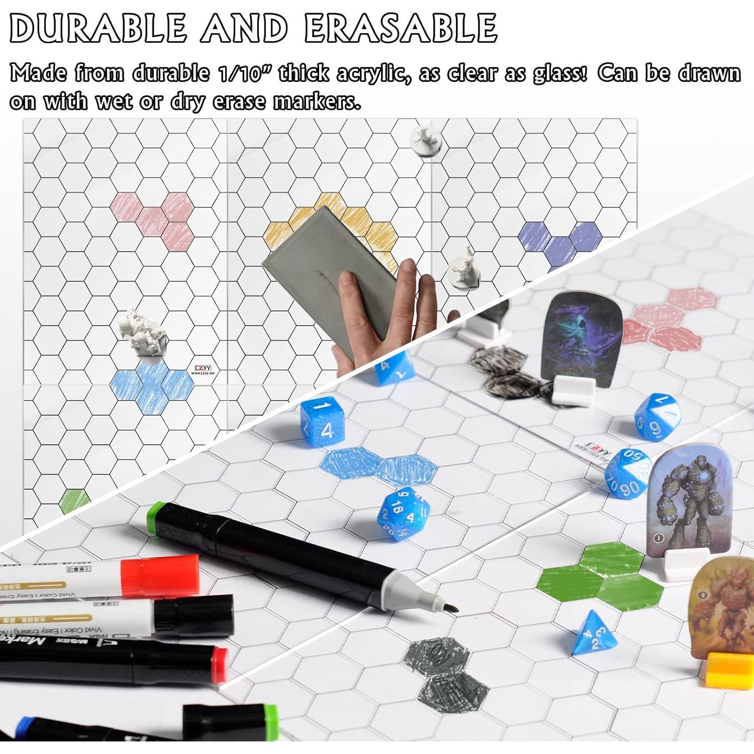 Tapete de Juego Acrílico CZYY 7x9" Hexagonal D&D