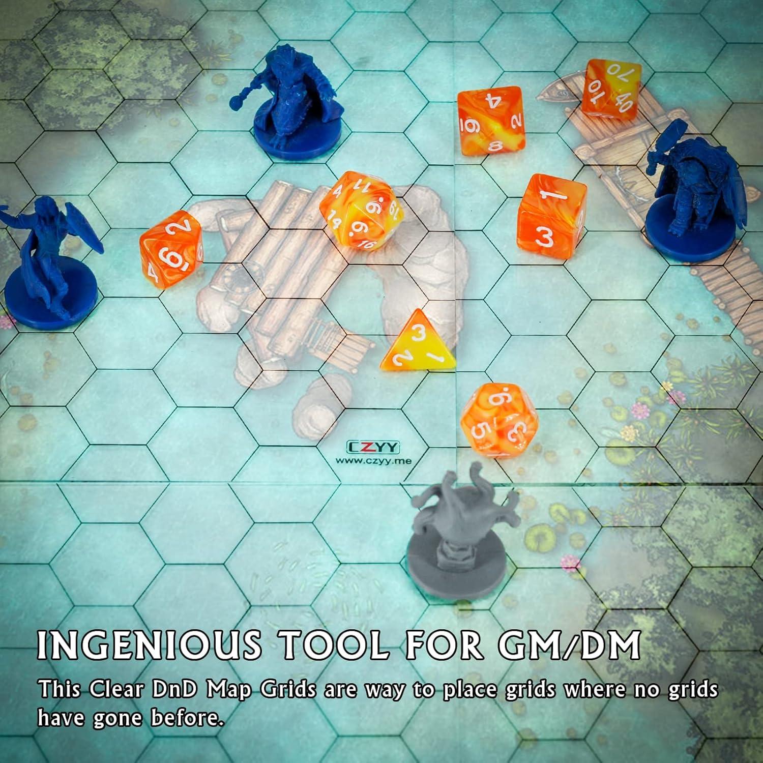 Tapete de Juego Acrílico CZYY 7x9" Hexagonal D&D