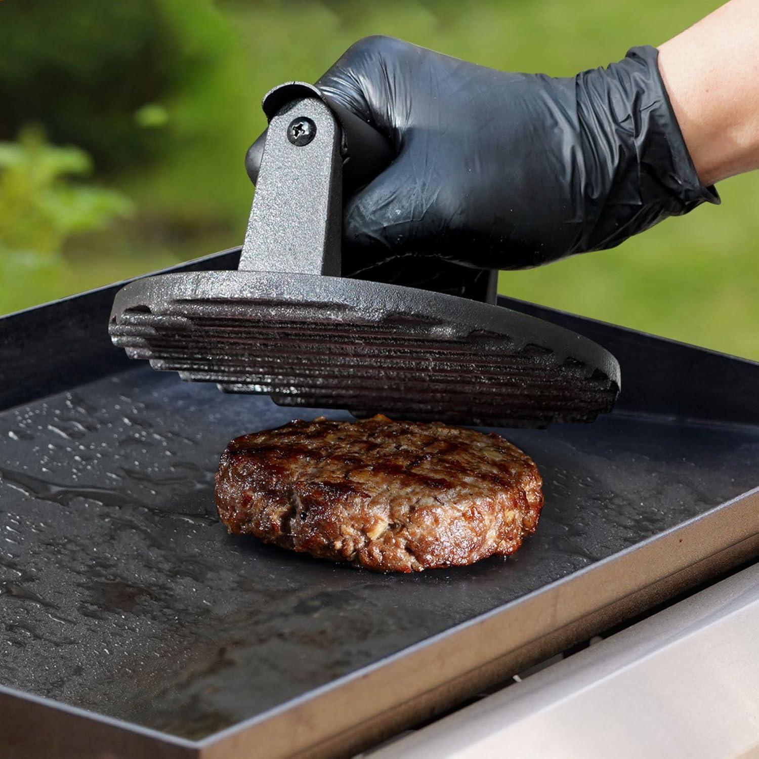 Prensa de Parrilla de Hierro Fundido Onlyfire 6" Antiadherente