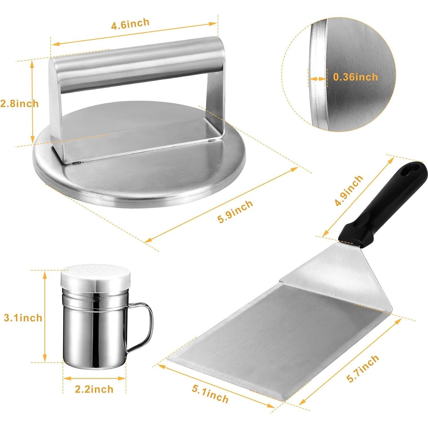 Juego de Herramientas para Barbacoa GWHOLE 3 Piezas Acero Inoxidable