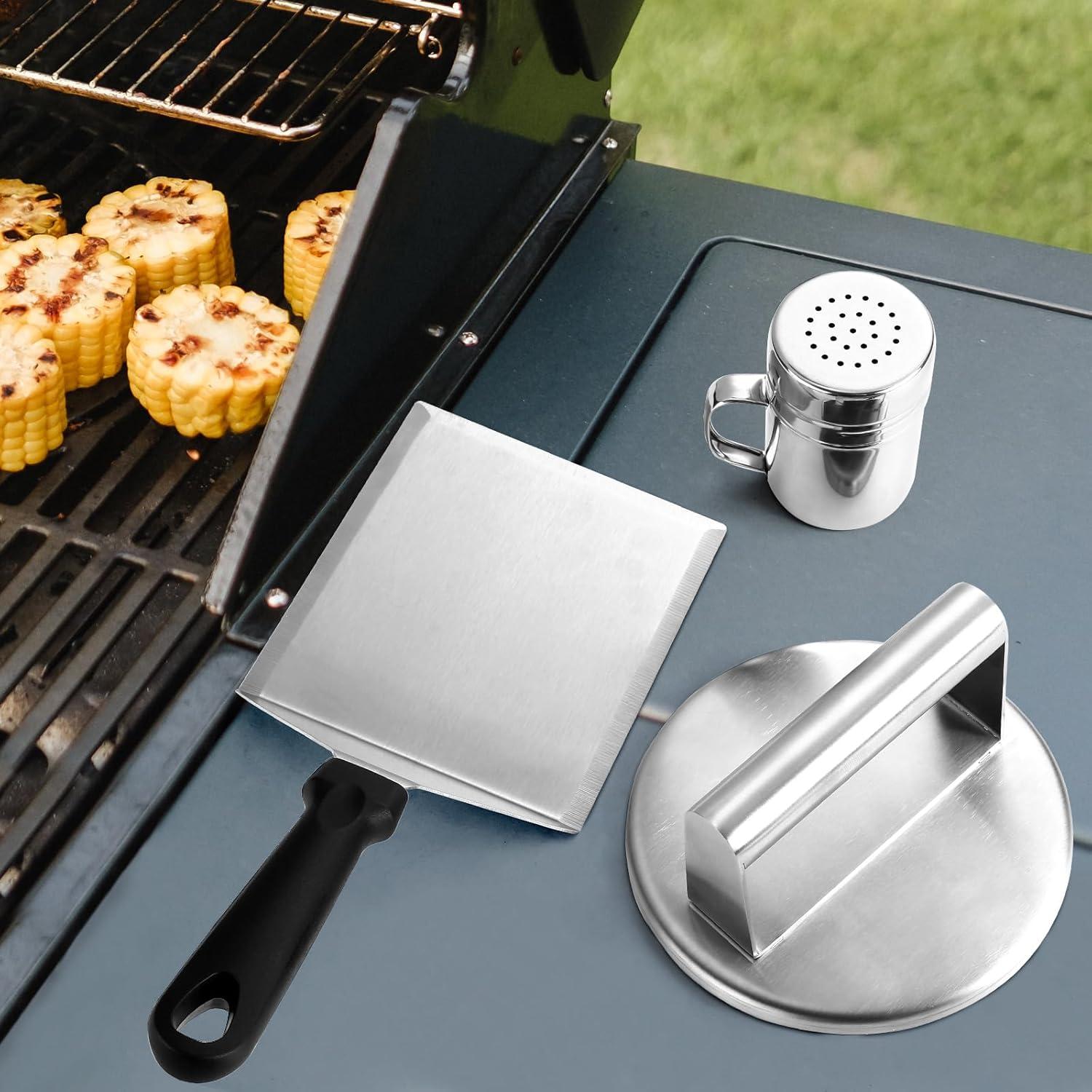 Juego de Herramientas para Barbacoa GWHOLE 3 Piezas Acero Inoxidable