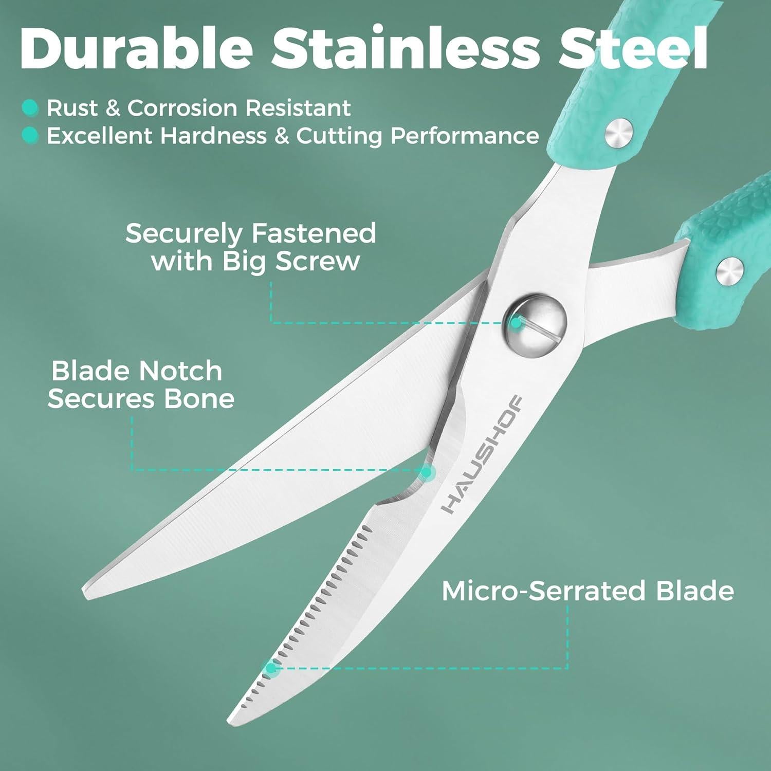 Tijeras de Cocina HAUSHOF Acero Inoxidable 25.4 cm Resorte